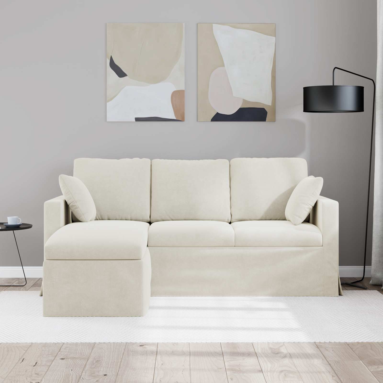 Canapé Crème 178 x 134 x 80 cm Velours