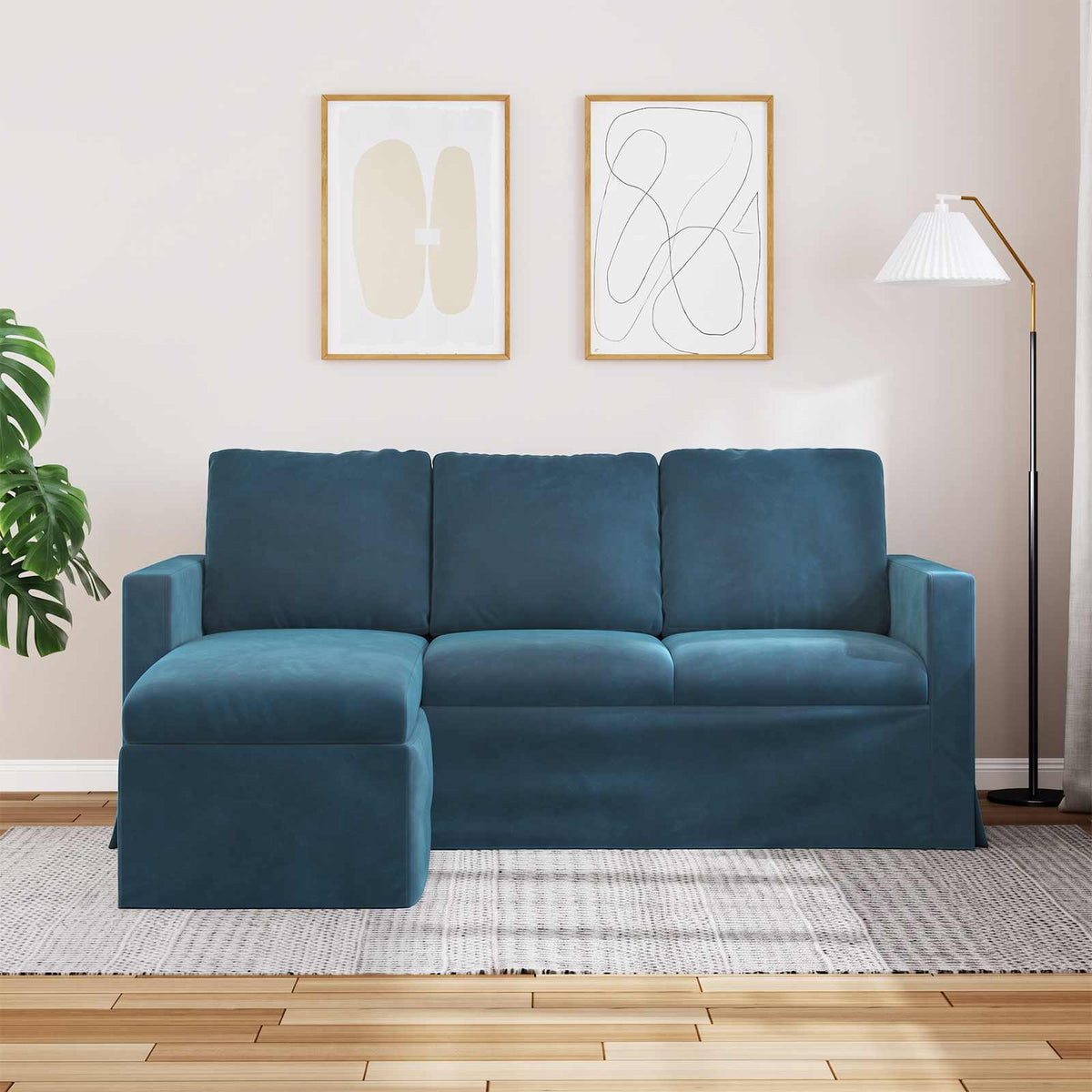 Canapé Bleu 178 x 134 x 80 cm Velours