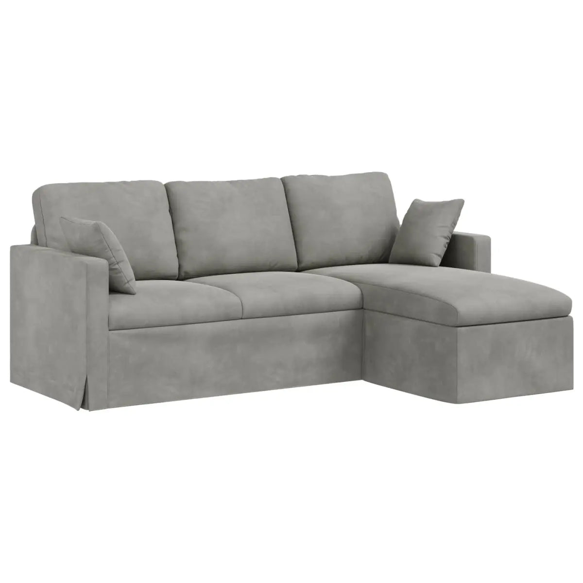 Canapé Gris clair 198 x 134 x 80 cm Velours - XIOS