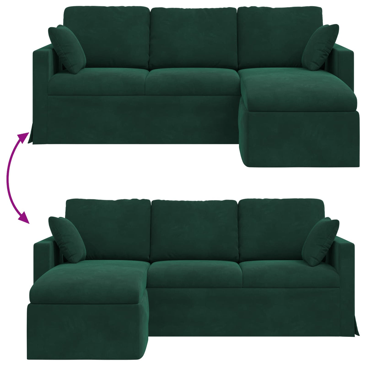 Canapé Vert foncé 198 x 134 x 80 cm Velours