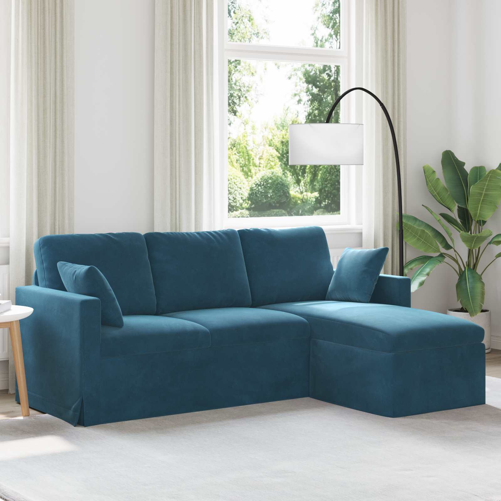 Canapé Bleu 198 x 134 x 80 cm Velours - XIOS