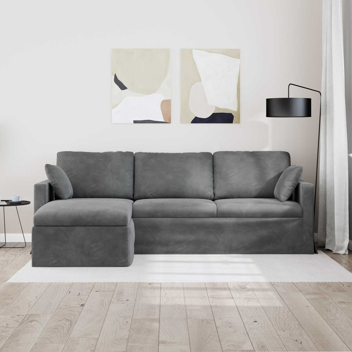 Canapé Gris foncé 228 x 134 x 80 cm Velours