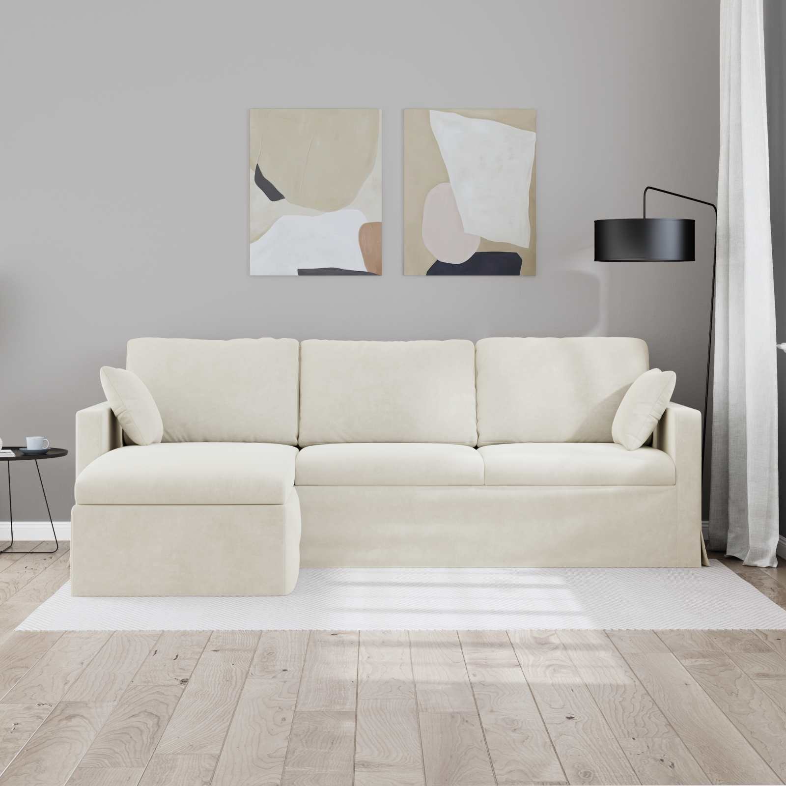 Canapé Crème 228 x 134 x 80 cm Velours