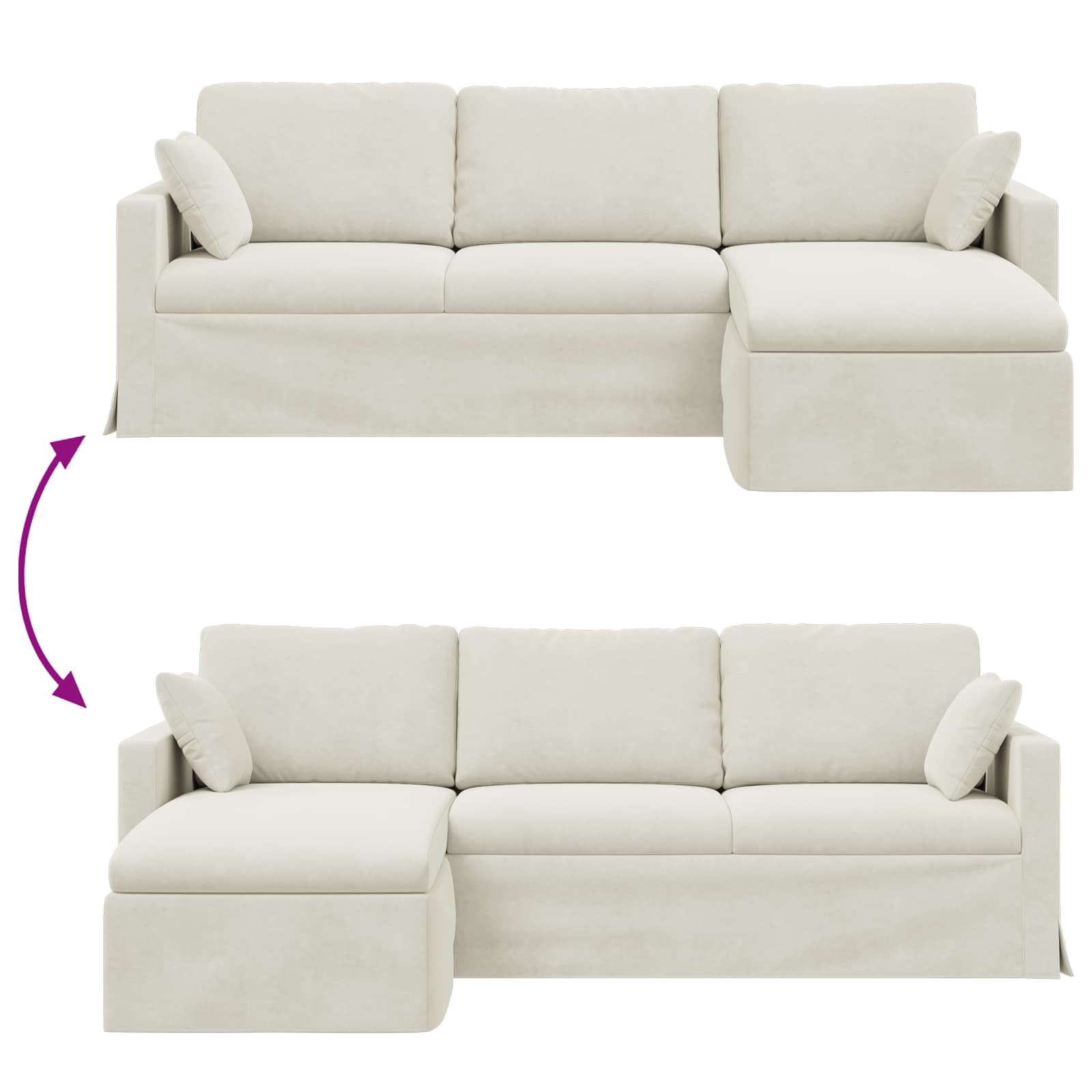 Canapé Crème 228 x 134 x 80 cm Velours