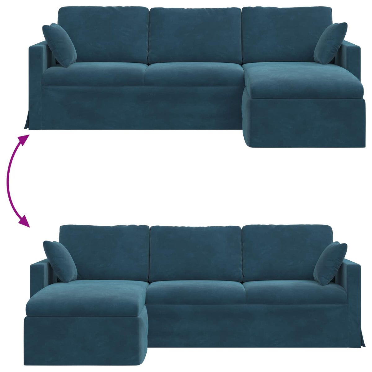 Canapé Bleu 228 x 134 x 80 cm Velours