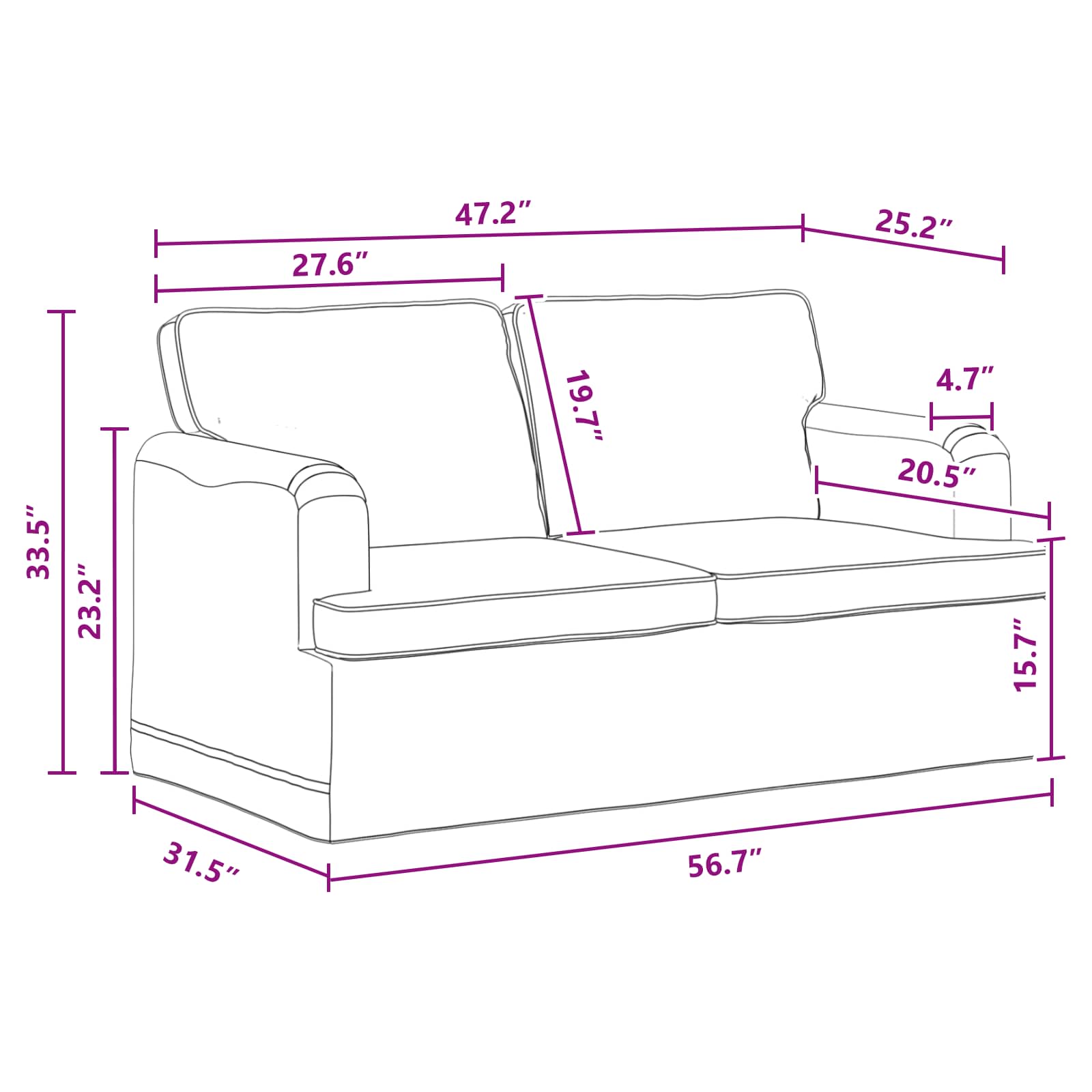 Canapé 120cm Gris foncé Métал - XIOS