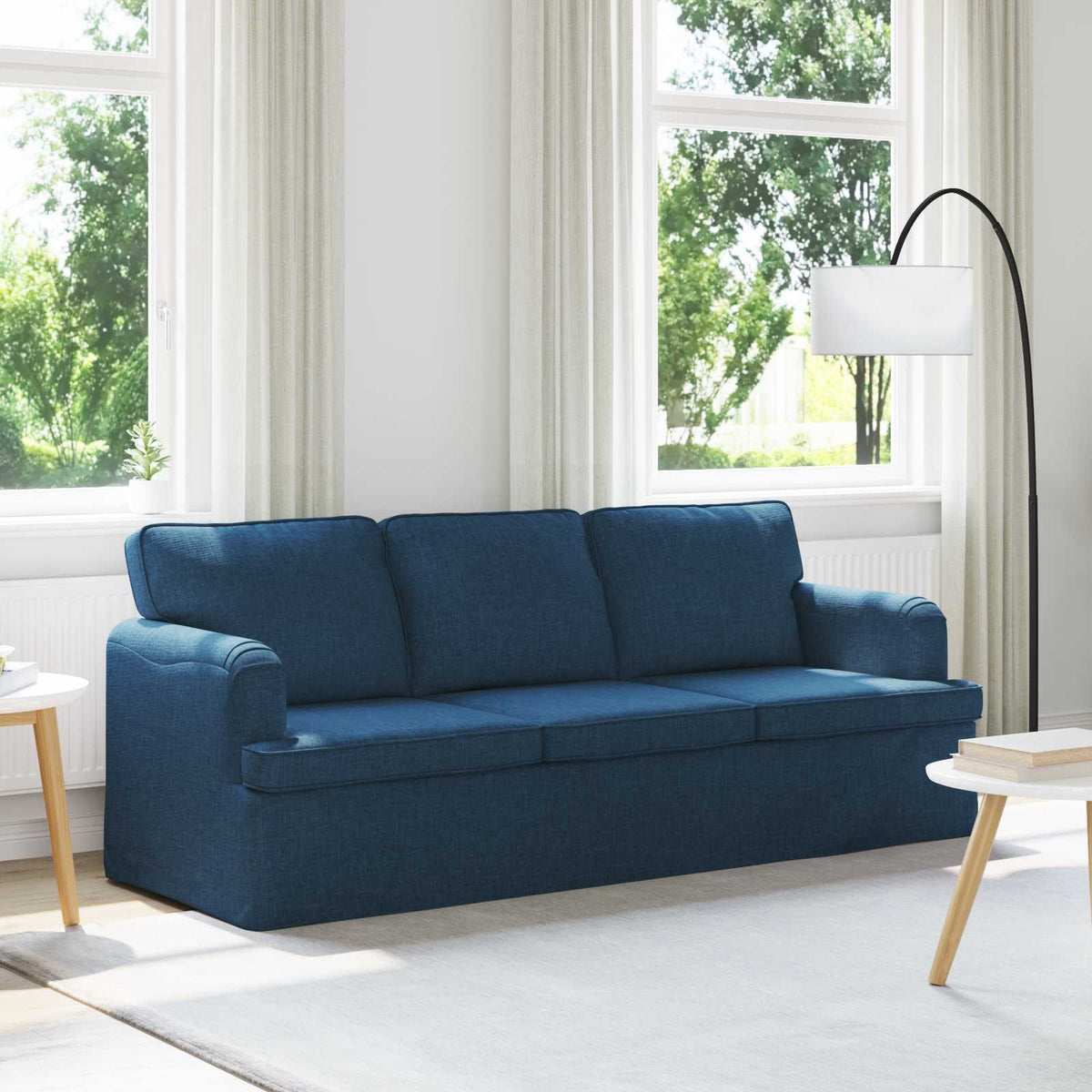 Canapé Bleu 201 x 80 x 85 cm tissu
