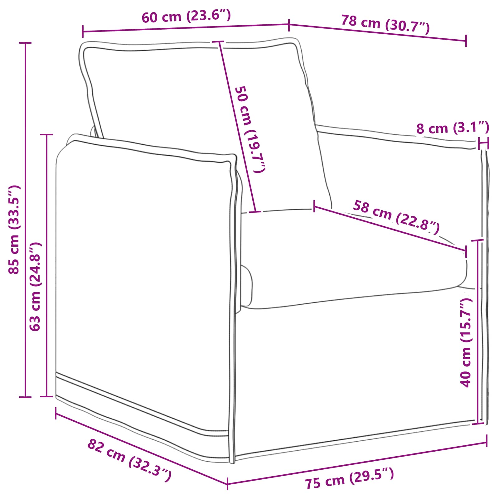 Canapé 60cm Vert foncé Métал - XIOS