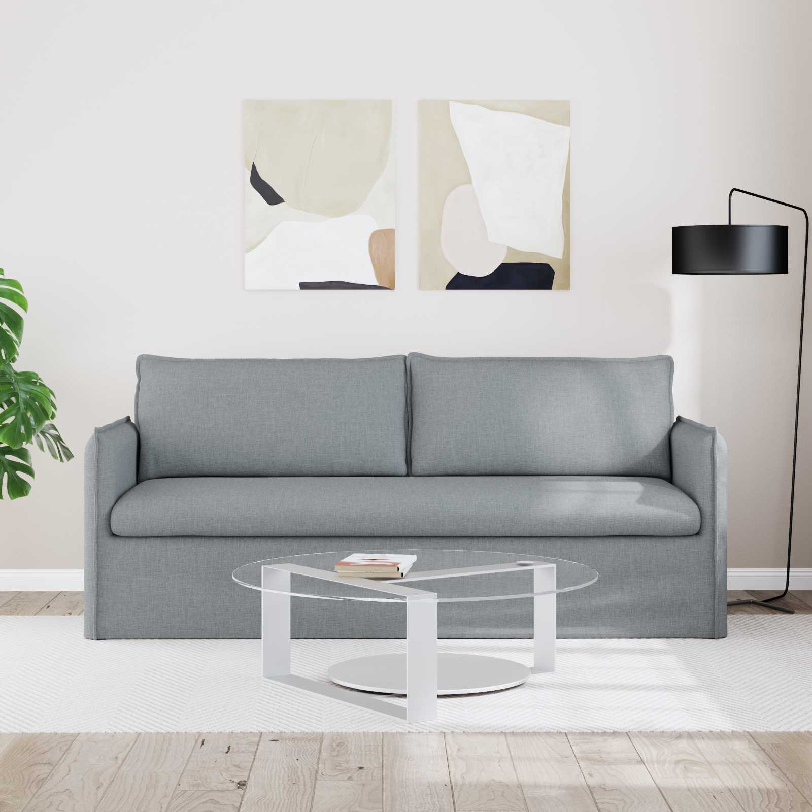 Canapé Gris clair 195 x 82 x 85 cm Métал - XIOS