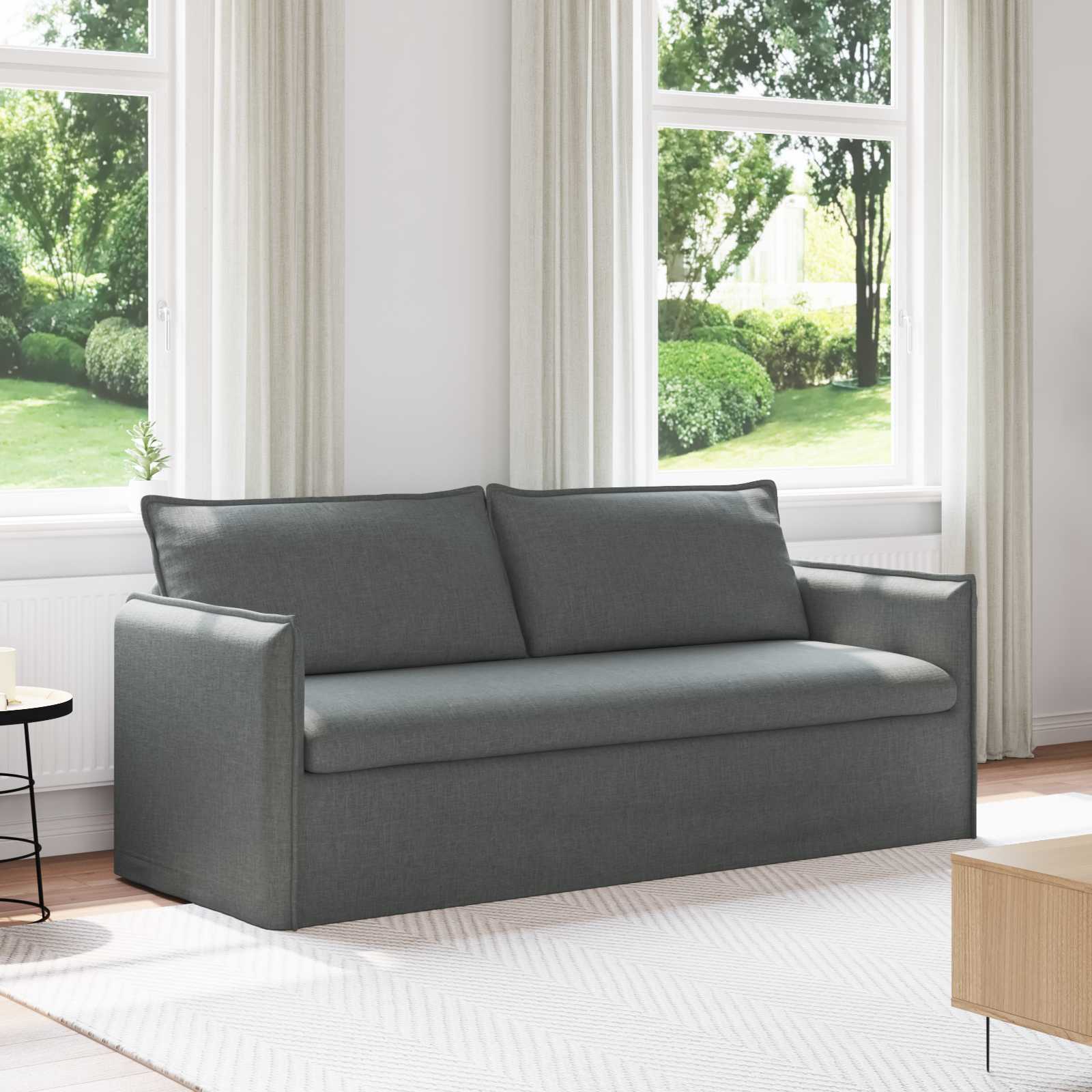 Canapé Gris foncé 196 x 82 x 85 cm tissu