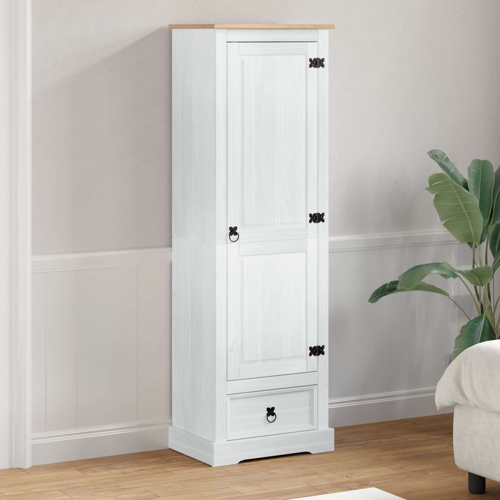 Armoires avec tiroir Blanc 55 x 38 x 170 cm Pin massif - XIOS