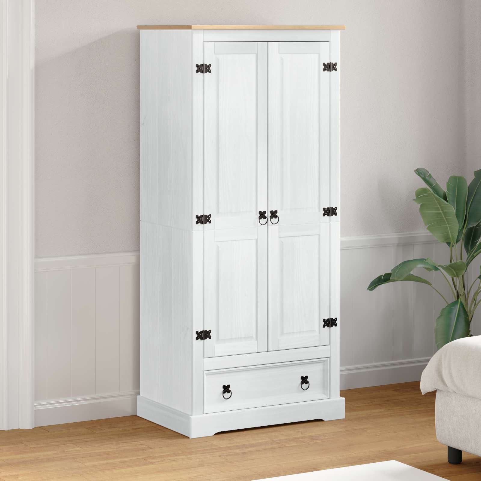 Armoires avec tiroir Blanc 76 x 50 x 170 cm Pin massif - XIOS