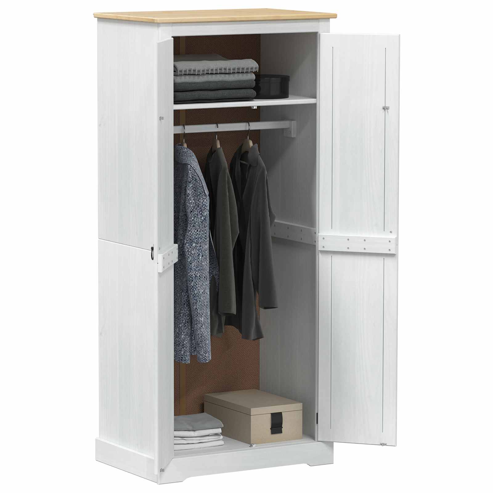 Armoires avec étagère Blanc 76 x 50 x 170 cm Pin massif - XIOS