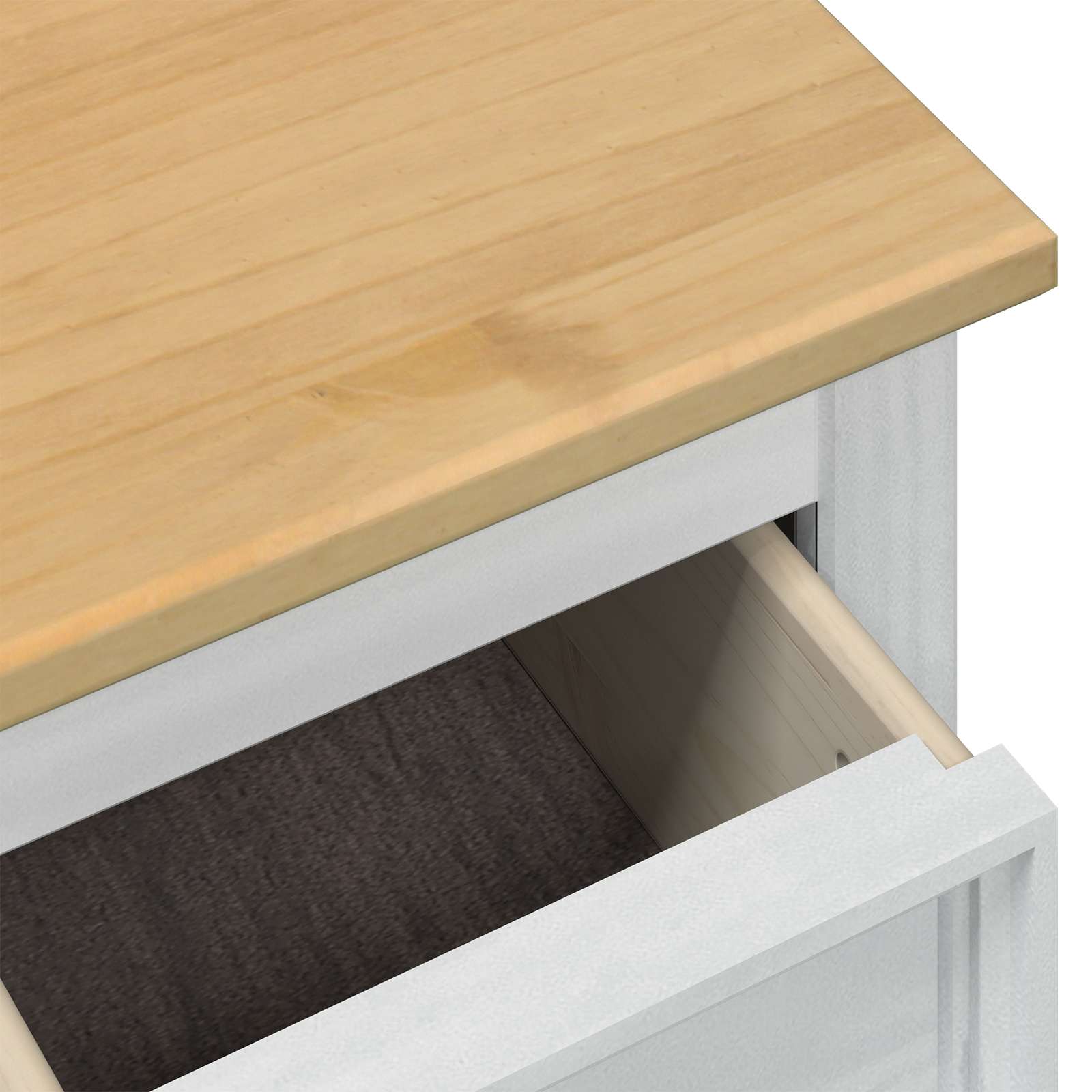 storage box avec tiroir Blanc 90 x 78 x 45 cm Pin massif - XIOS