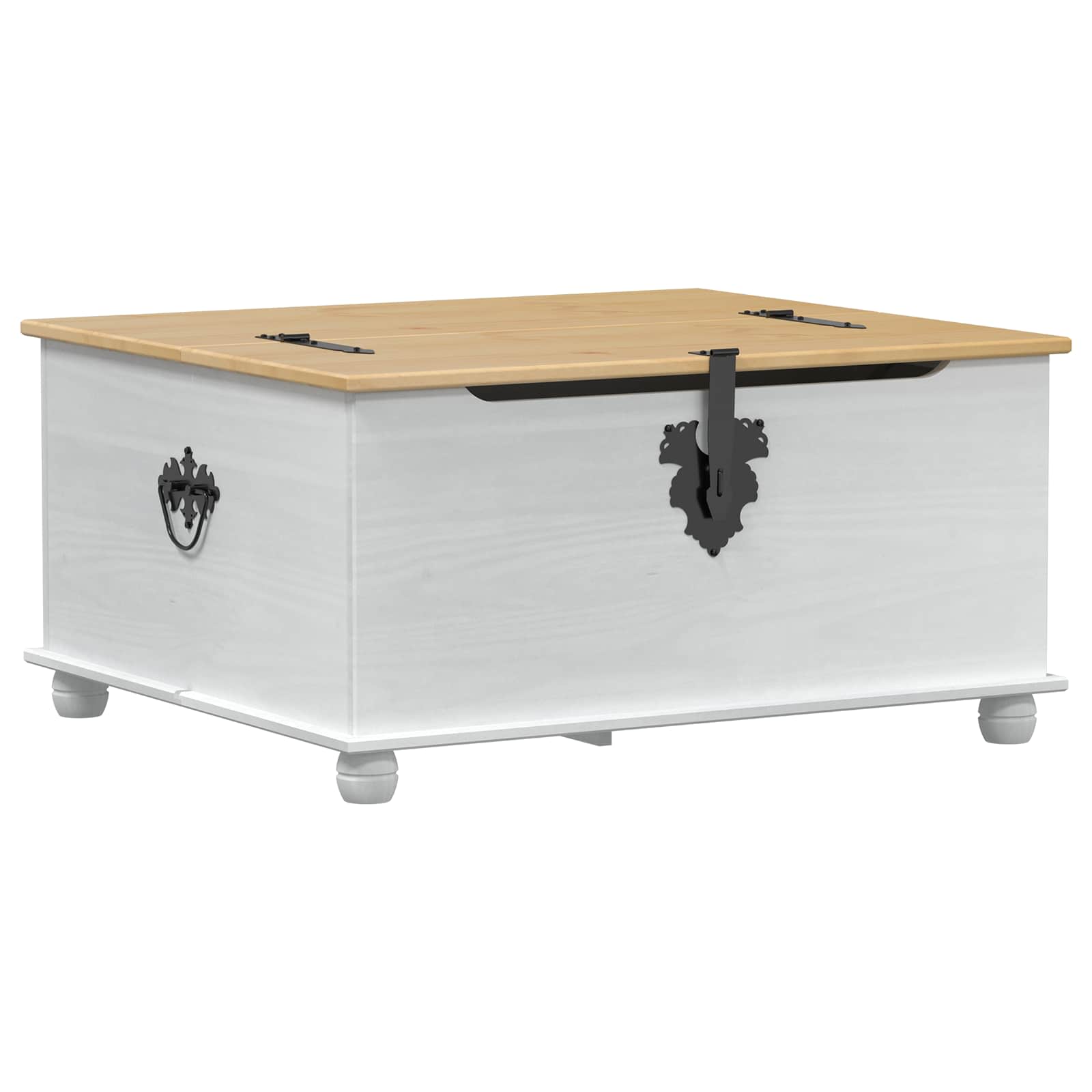 storage box avec tiroir Blanc 90 x 78 x 45 cm Pin massif - XIOS