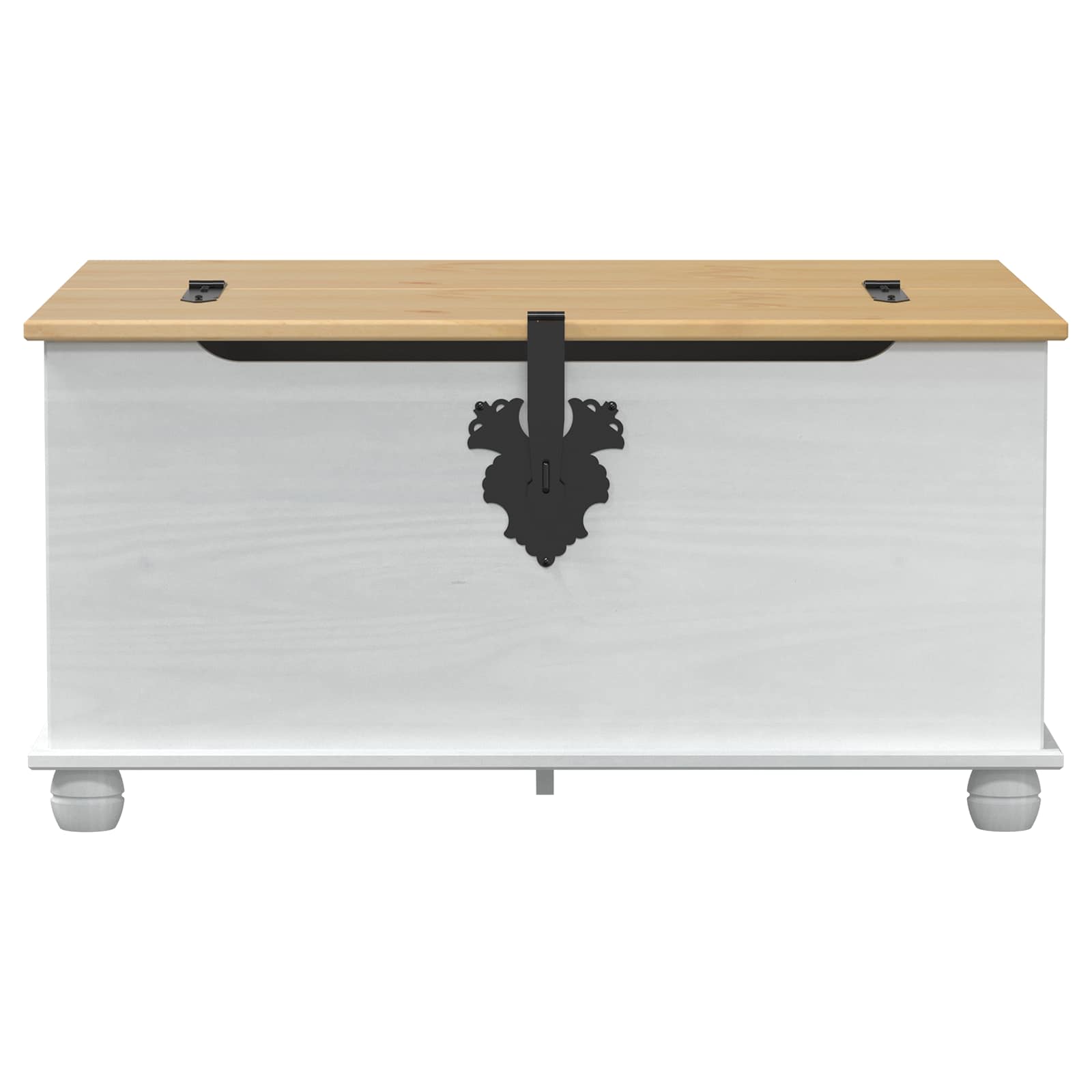storage box avec tiroir Blanc 90 x 78 x 45 cm Pin massif - XIOS