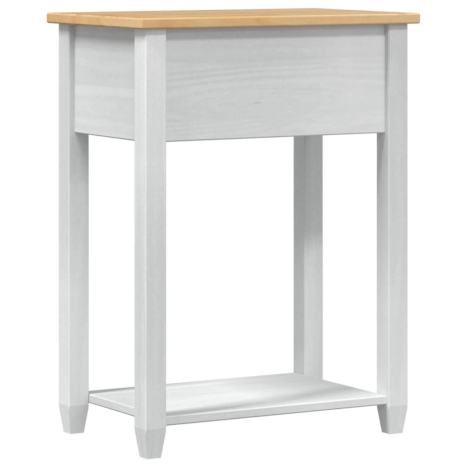 Table console avec tiroir Blanc 55 x 35 x 73 cm Pin massif - XIOS