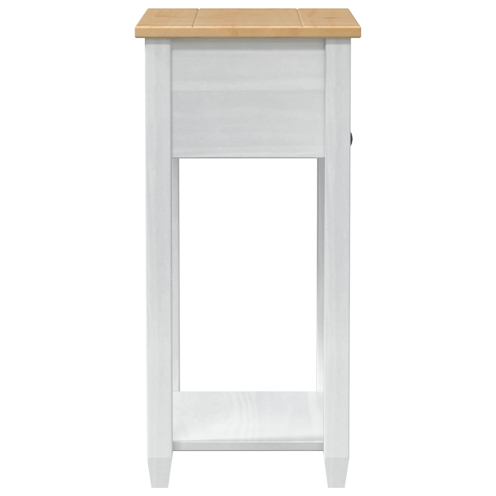 Table console avec tiroir Blanc 55 x 35 x 73 cm Pin massif - XIOS