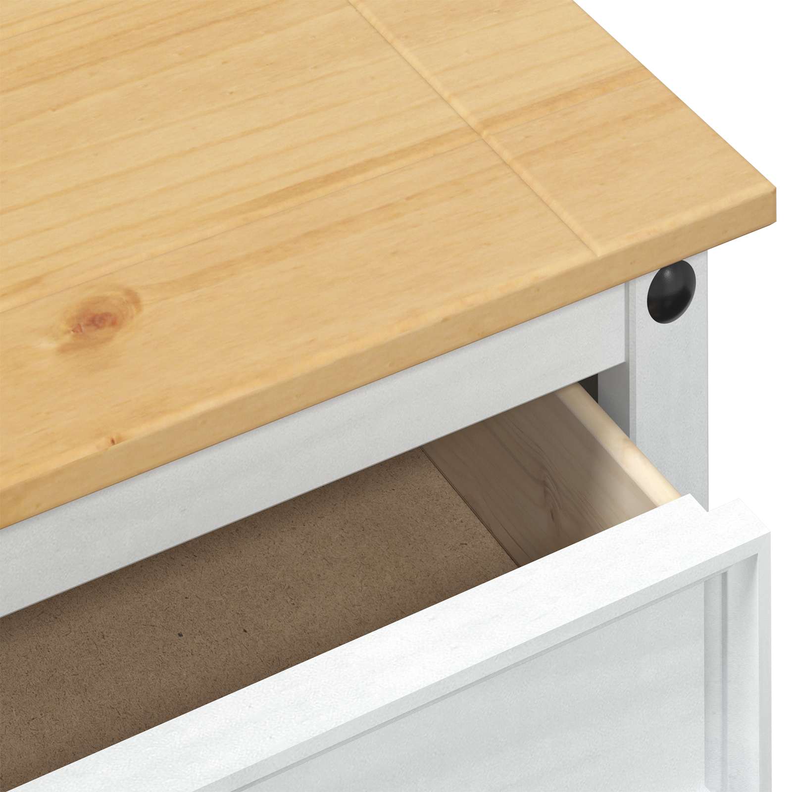 Table console avec tiroir Blanc 73 x 35 x 73 cm Pin massif - XIOS