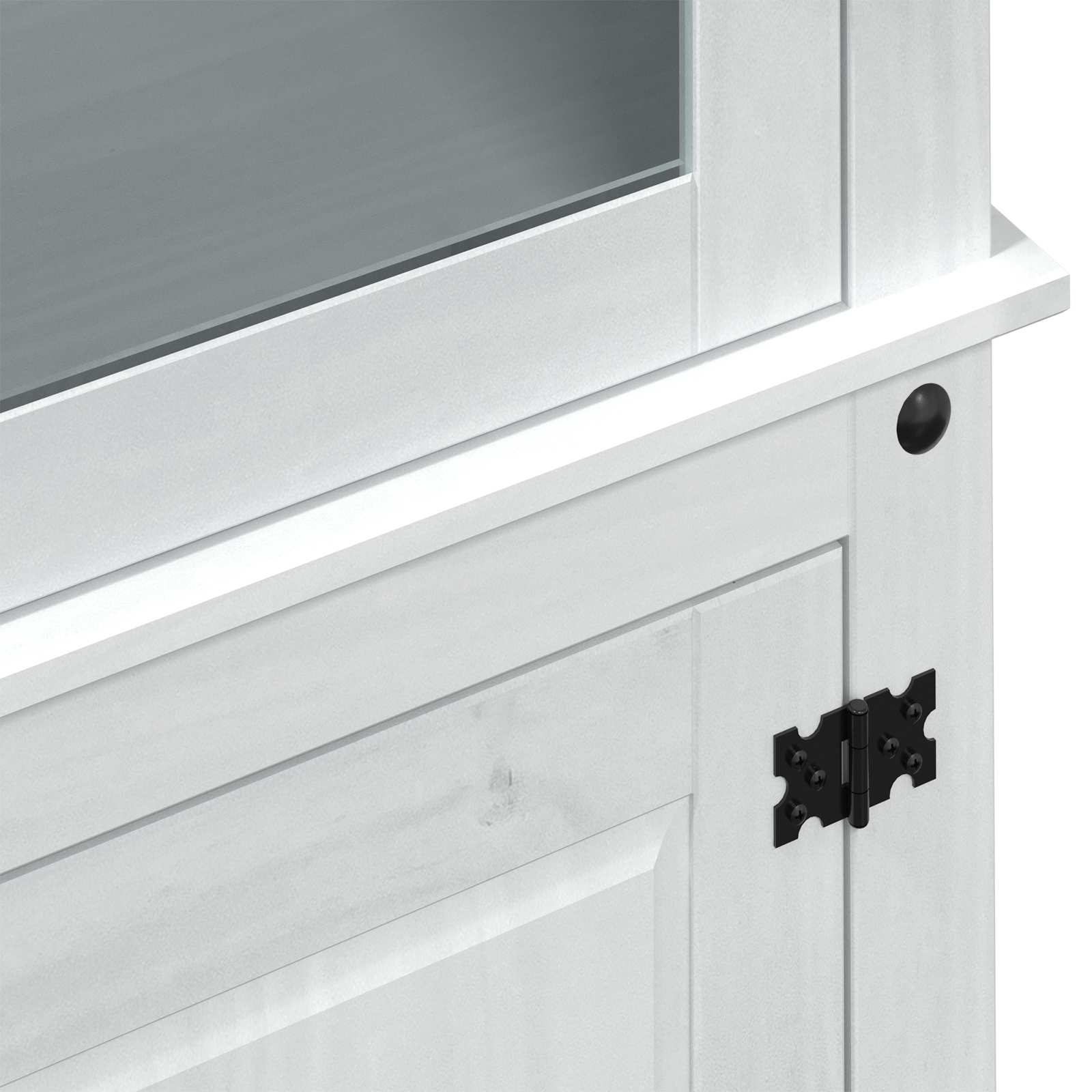 Vitrine Blanc 103,5 x 42 x 180 cm Pin massif - XIOS