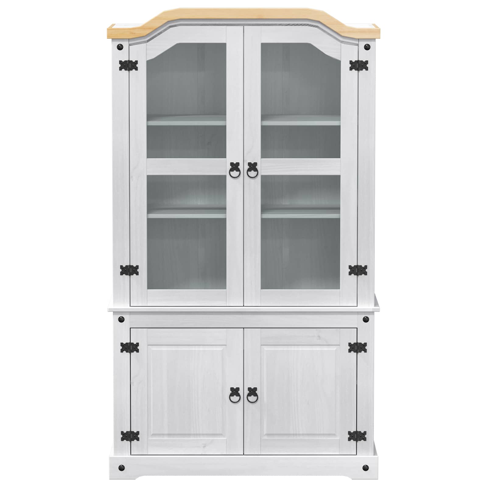Vitrine Blanc 103,5 x 42 x 180 cm Pin massif - XIOS