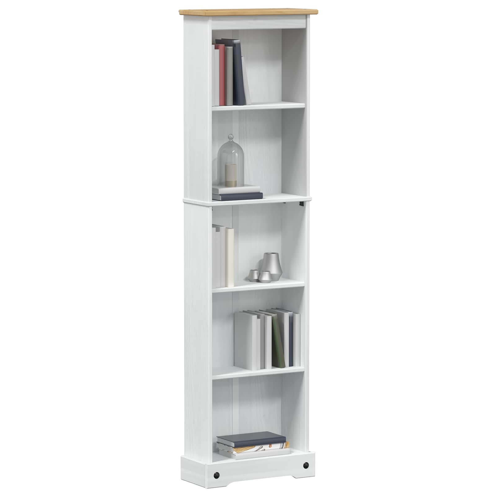 Bibliothèque Blanc 46 x 20 x 170 cm Pin massif - XIOS