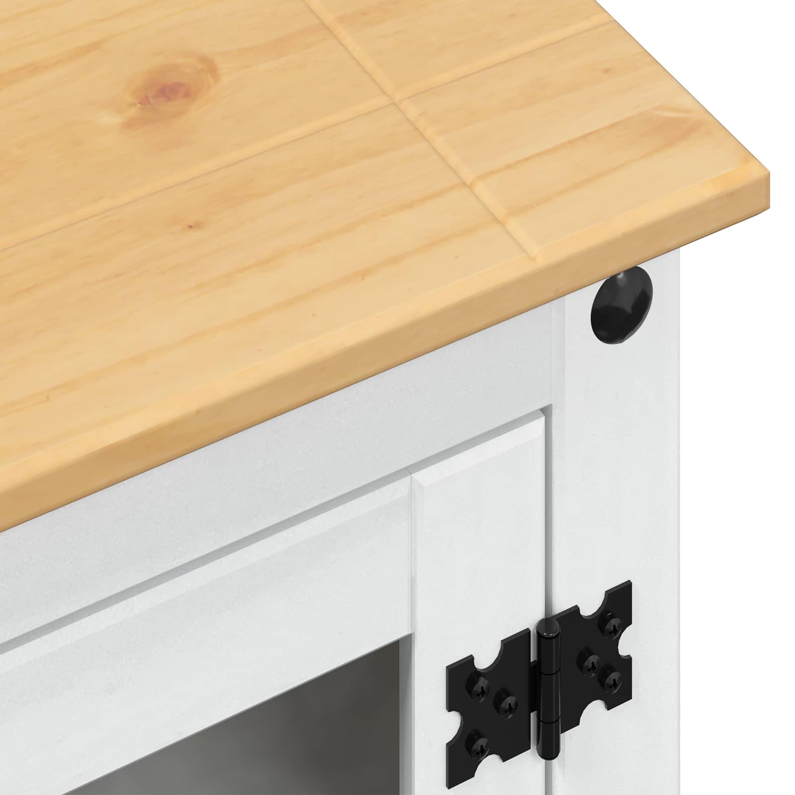 Cabinet HiFi Blanc 60 x 50 x 82 cm Pin massif - XIOS