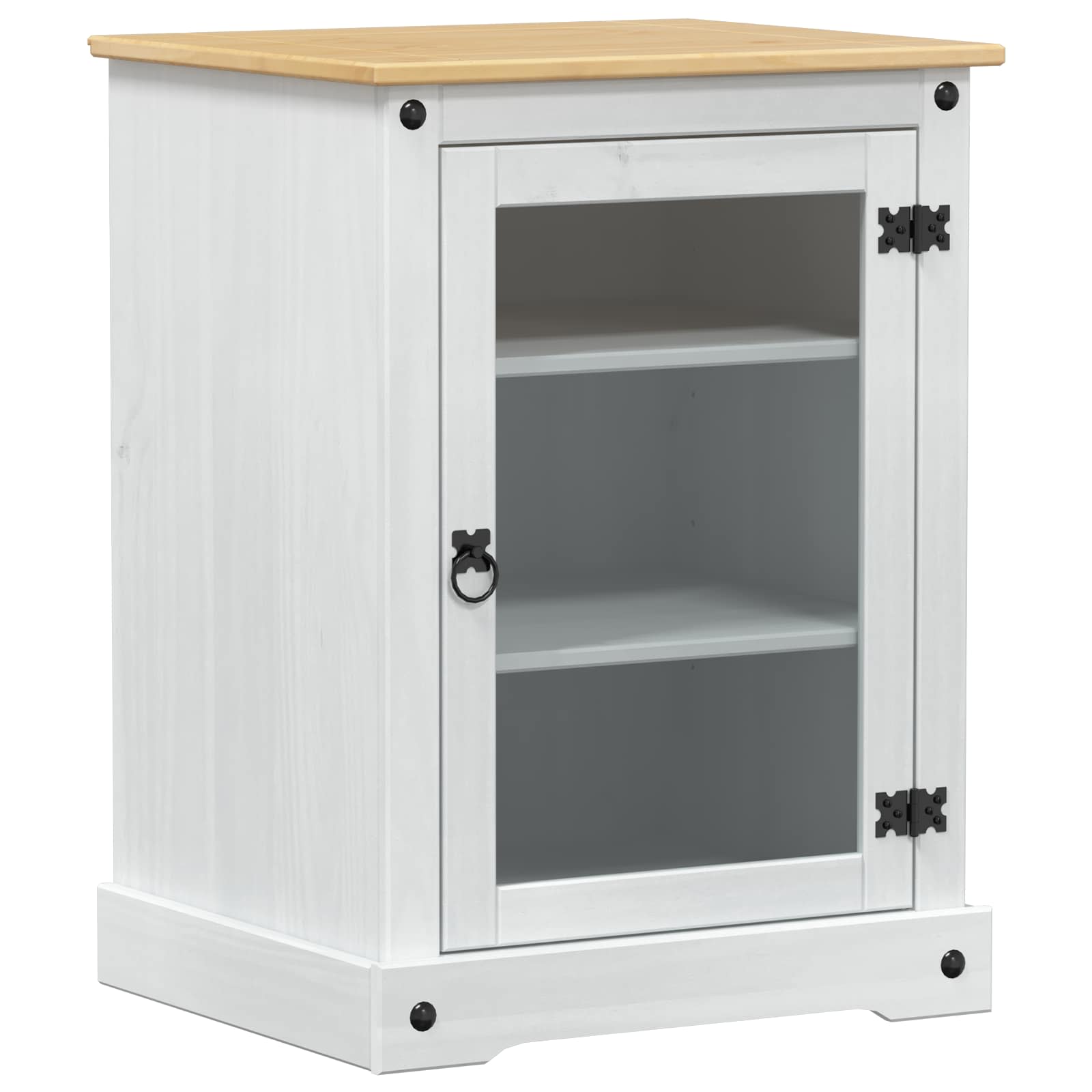 Cabinet HiFi Blanc 60 x 50 x 82 cm Pin massif - XIOS