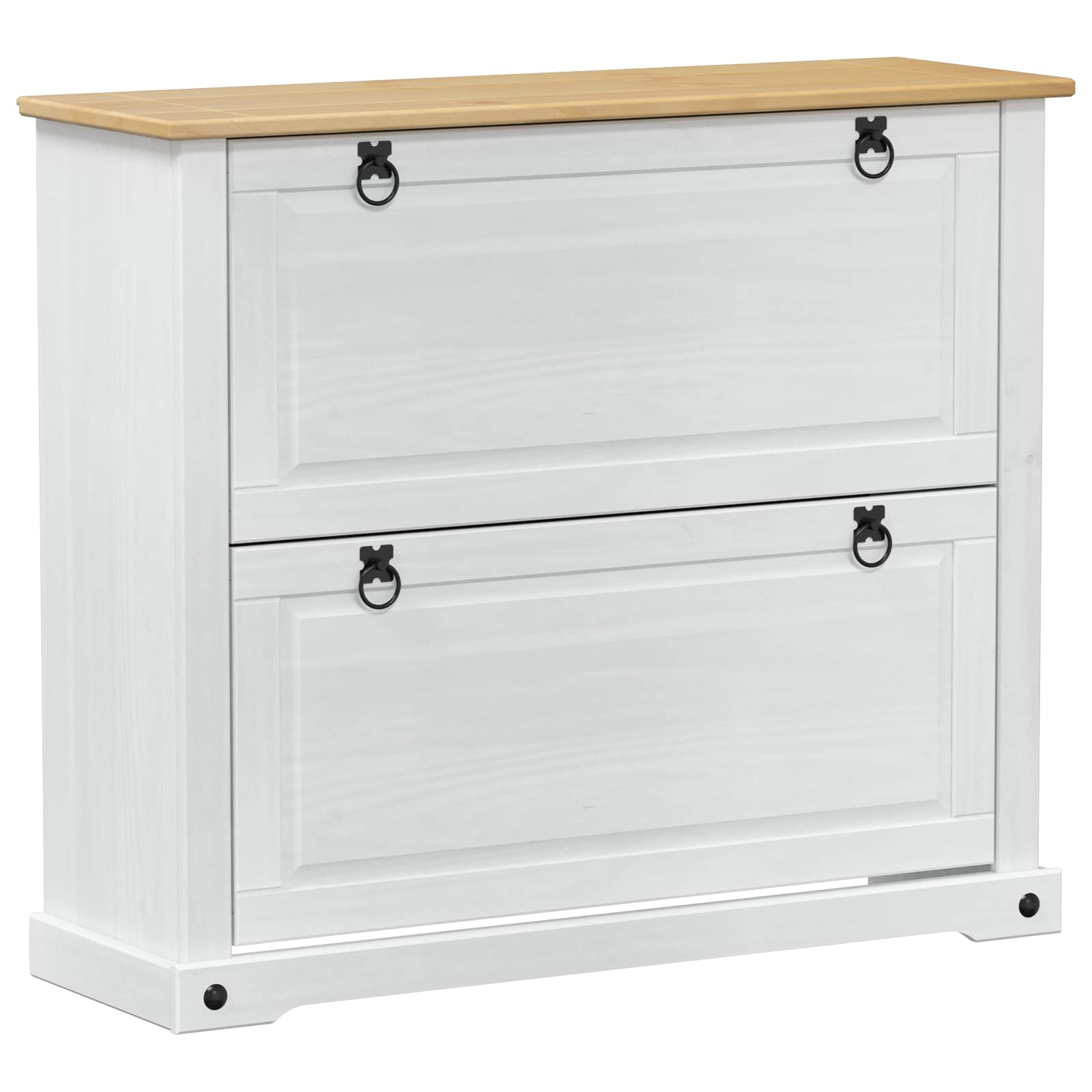 Cabinet à chaussures Corona Blanc 99 x 32 x 85 cm Pin massif - XIOS