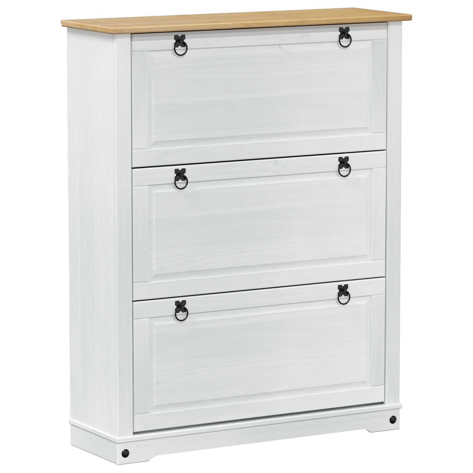 Cabinet à chaussures Corona Blanc 99 x 32 x 122 cm Pin massif - XIOS