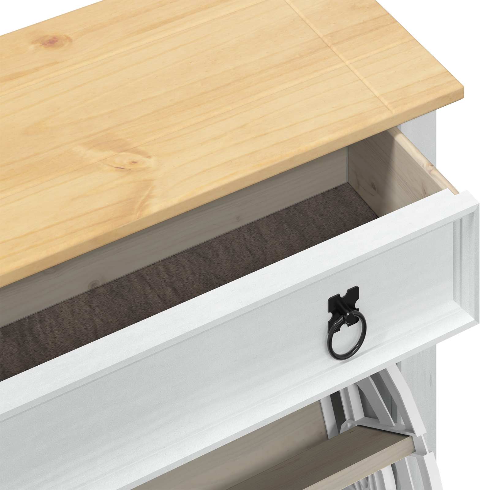 Cabinet à chaussures Corona Blanc 99 x 32 x 138 cm Pin massif - XIOS