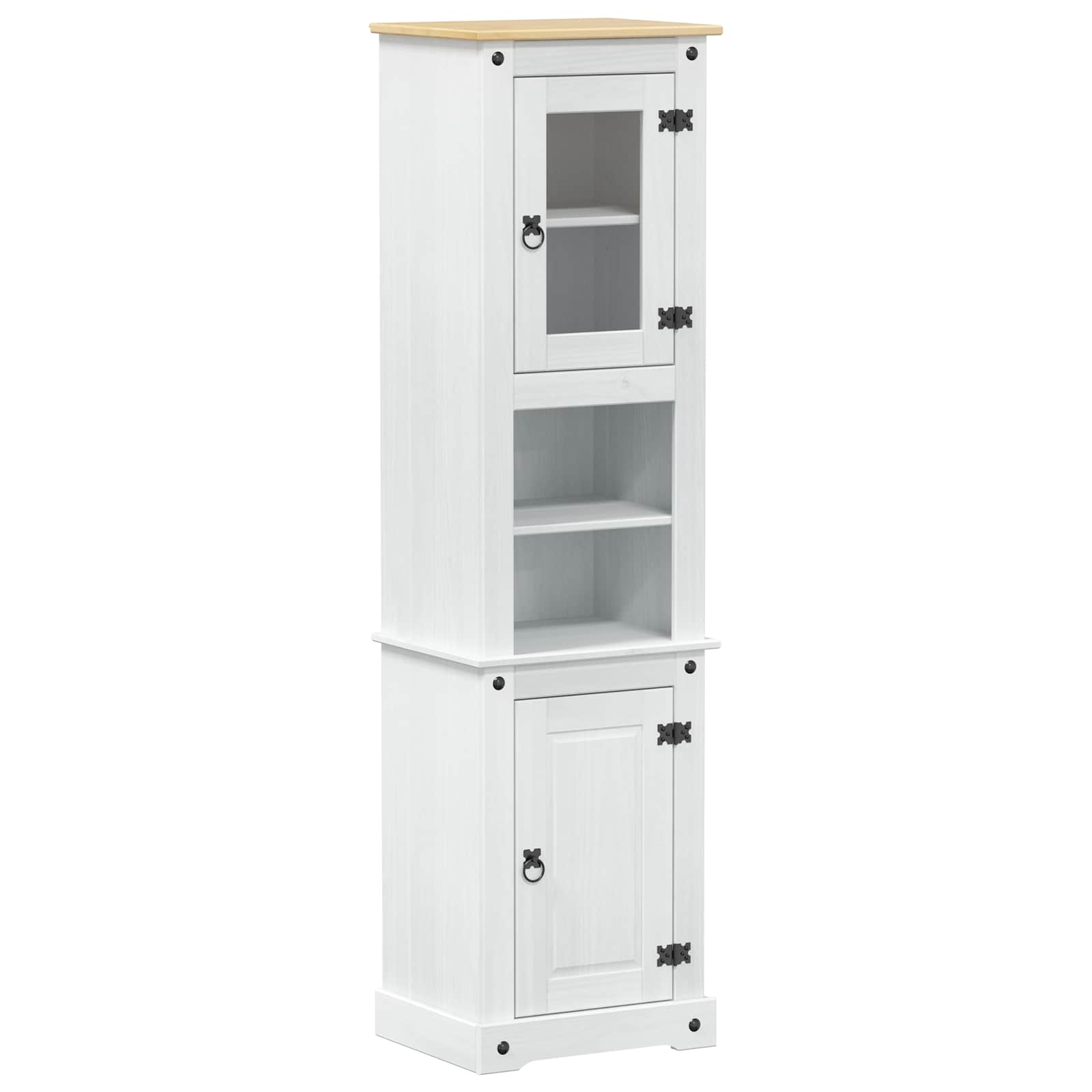 Cabinet de salle de bain Blanc 50 x 40 x 185 cm Pin massif