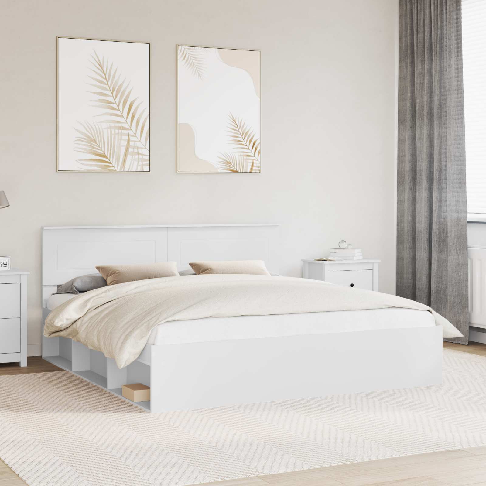 Cadre de lit Blanc 200 x 200 cm Bois d'ingénierie - XIOS
