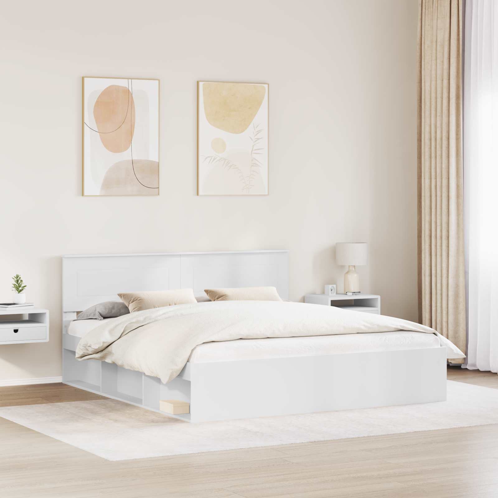 Cadre de lit Blanc 200 x 200 cm Bois d'ingénierie - XIOS