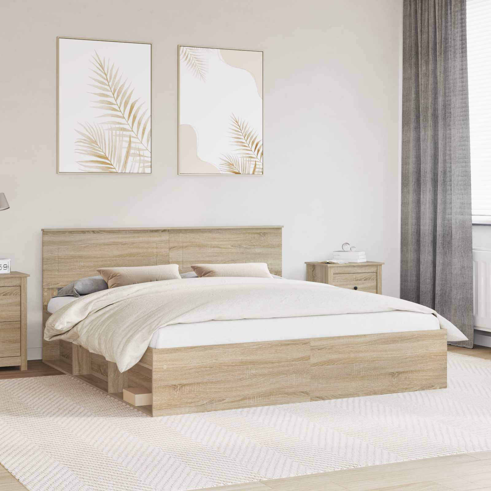 Cadre de lit Sonoma 200 x 200 cm Bois d'ingénierie - XIOS