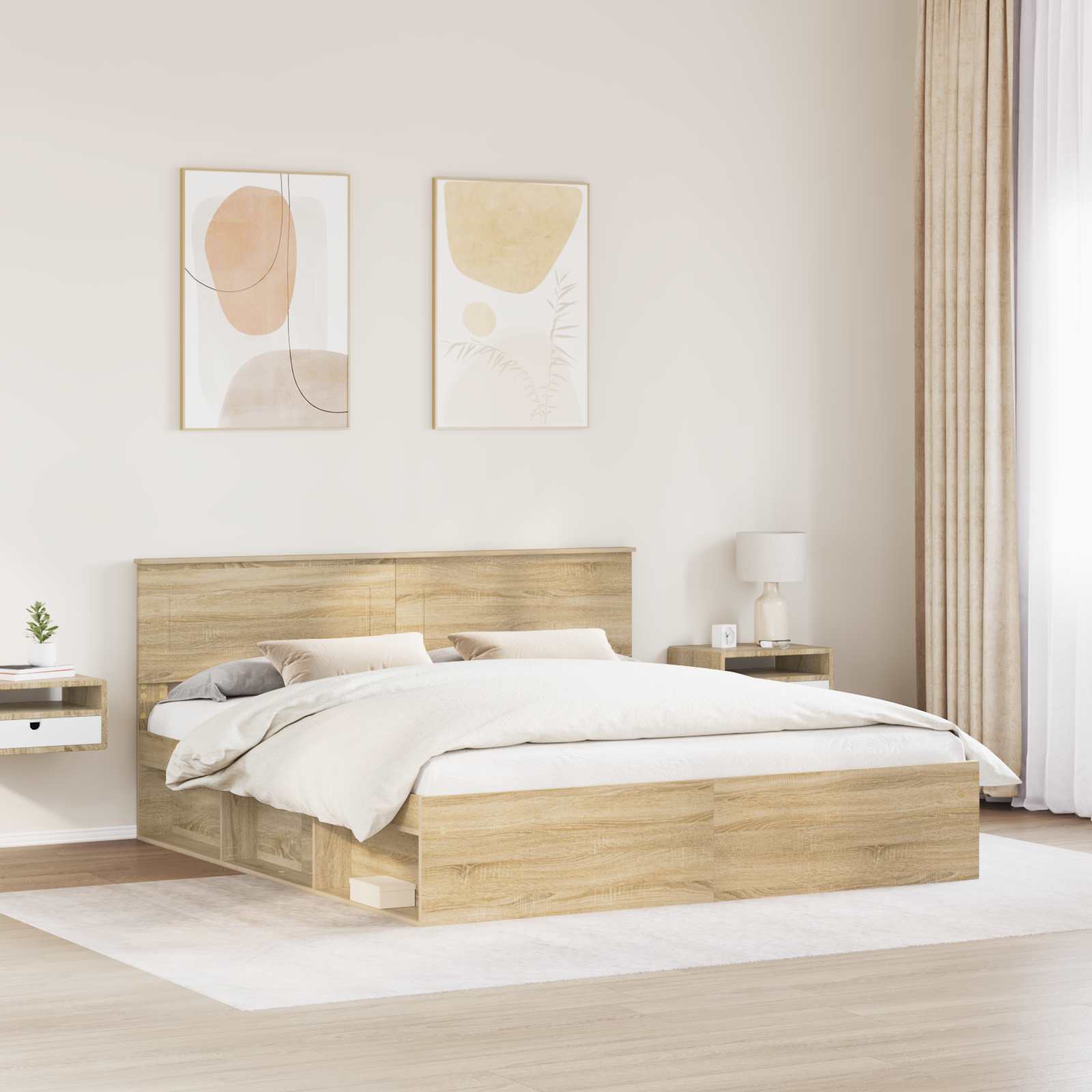 Cadre de lit Sonoma 200 x 200 cm Bois d'ingénierie - XIOS