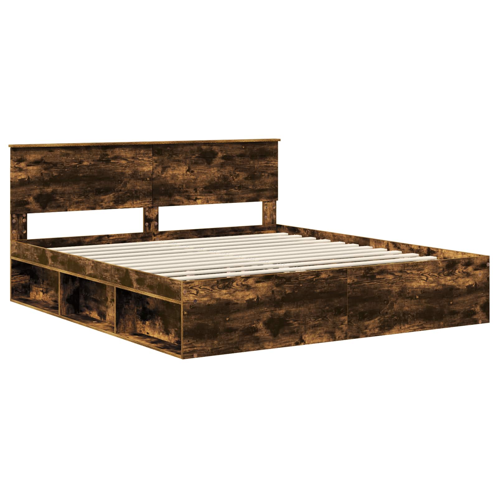 Cadre de lit Chêne fumé 200 x 200 cm Bois d'ingénierie - XIOS