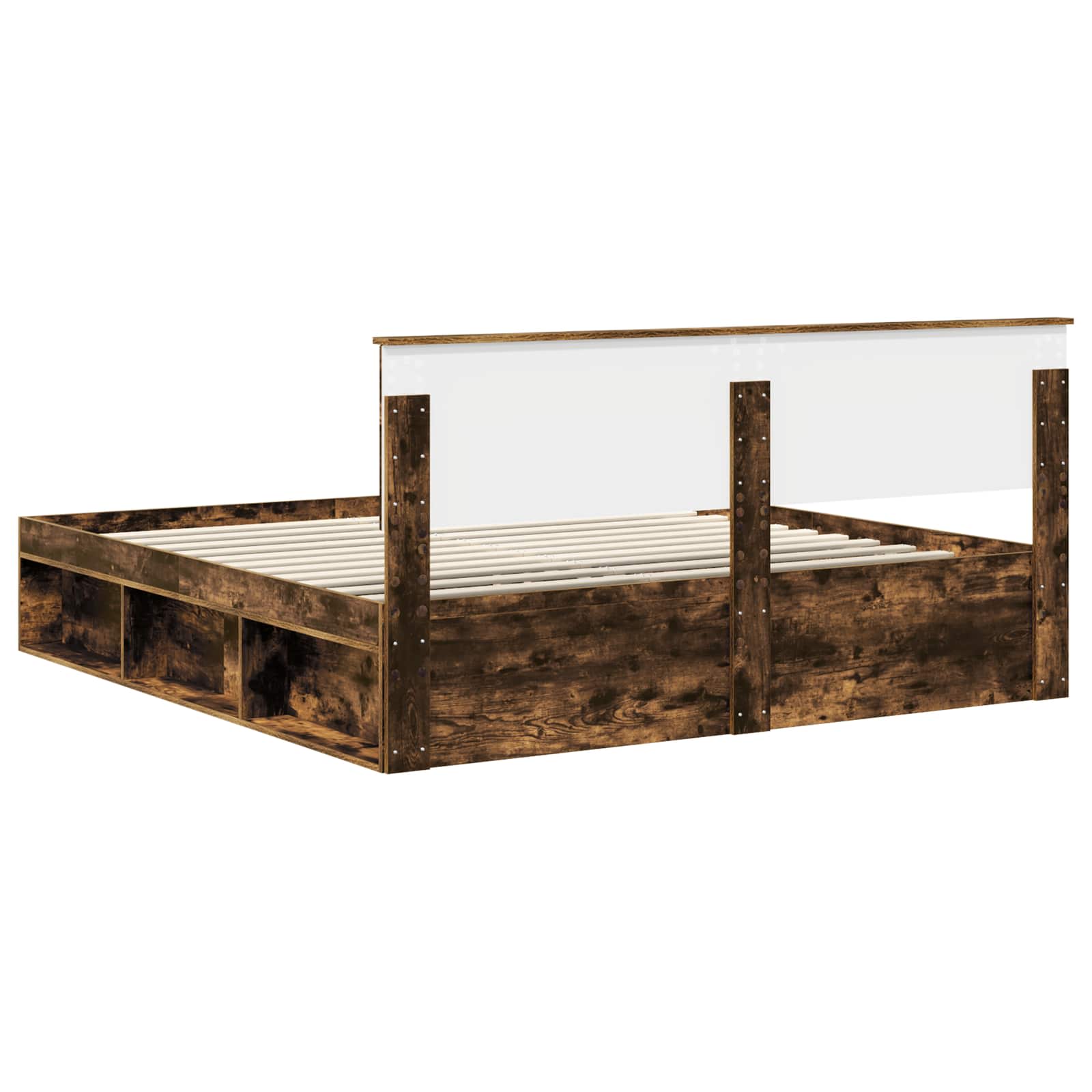 Cadre de lit Chêne fumé 200 x 200 cm Bois d'ingénierie - XIOS