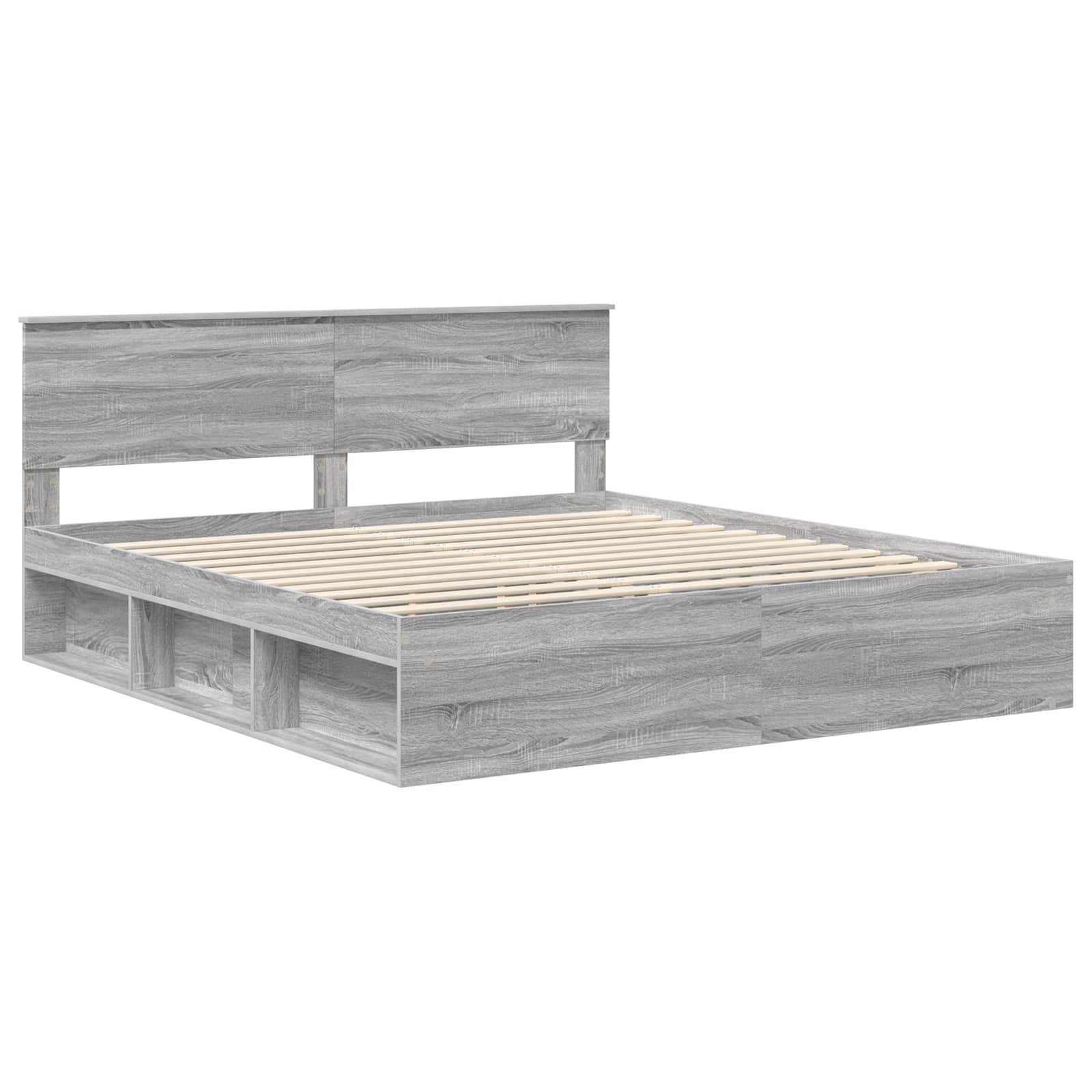 Cadre de lit Gris Sonoma 200 x 200 cm Bois d'ingénierie - XIOS