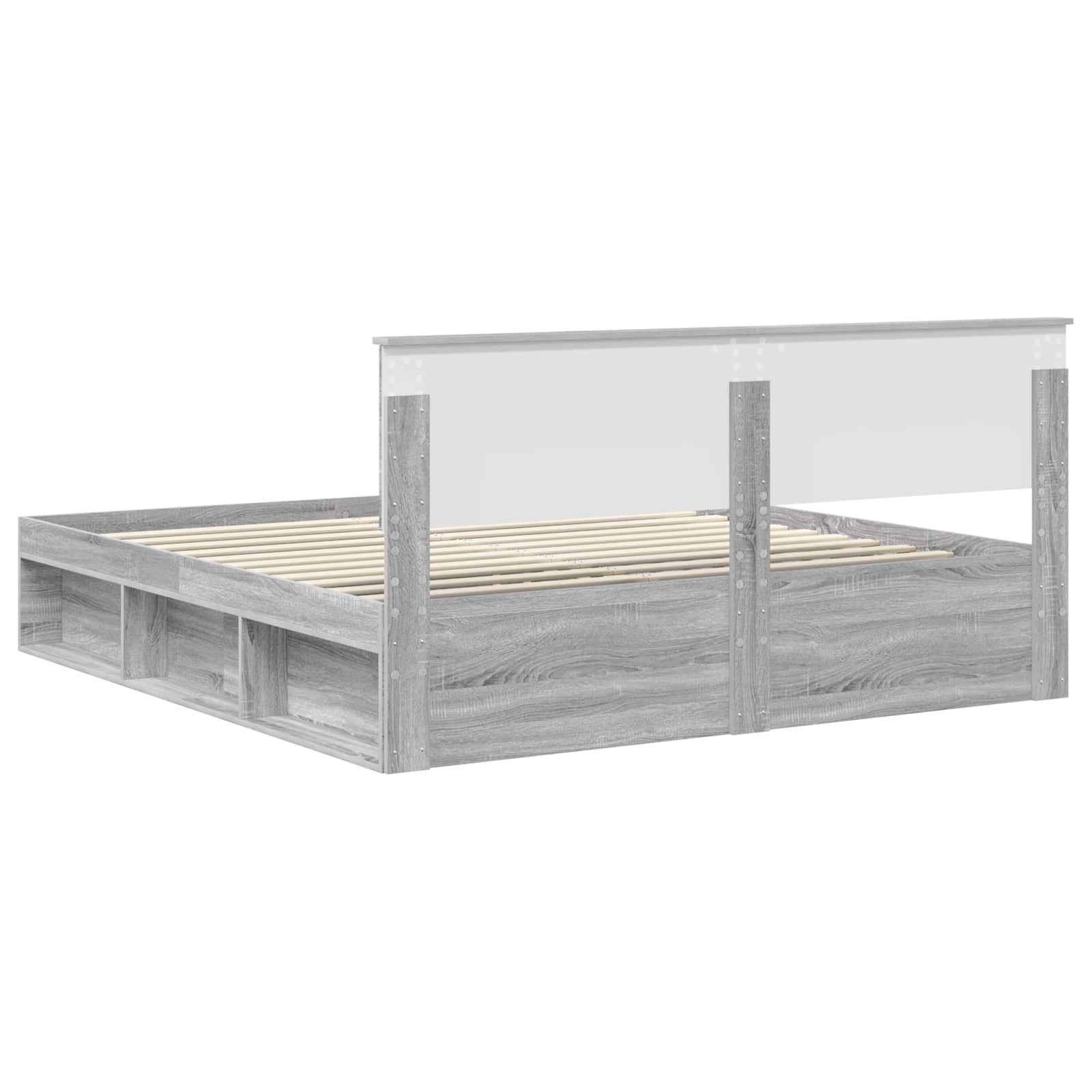 Cadre de lit Gris Sonoma 200 x 200 cm Bois d'ingénierie - XIOS