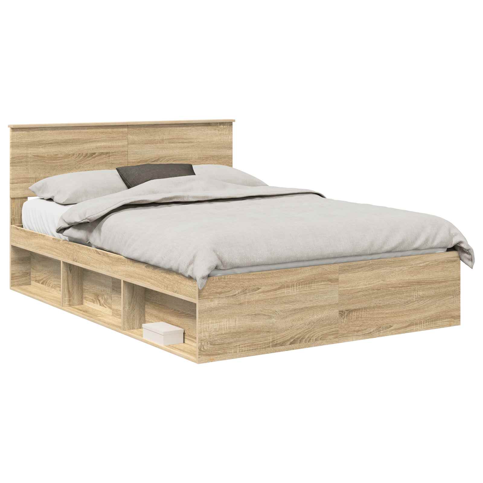 Cadre de lit Chêne fumé 150 x 200 cm Bois d'ingénierie - XIOS