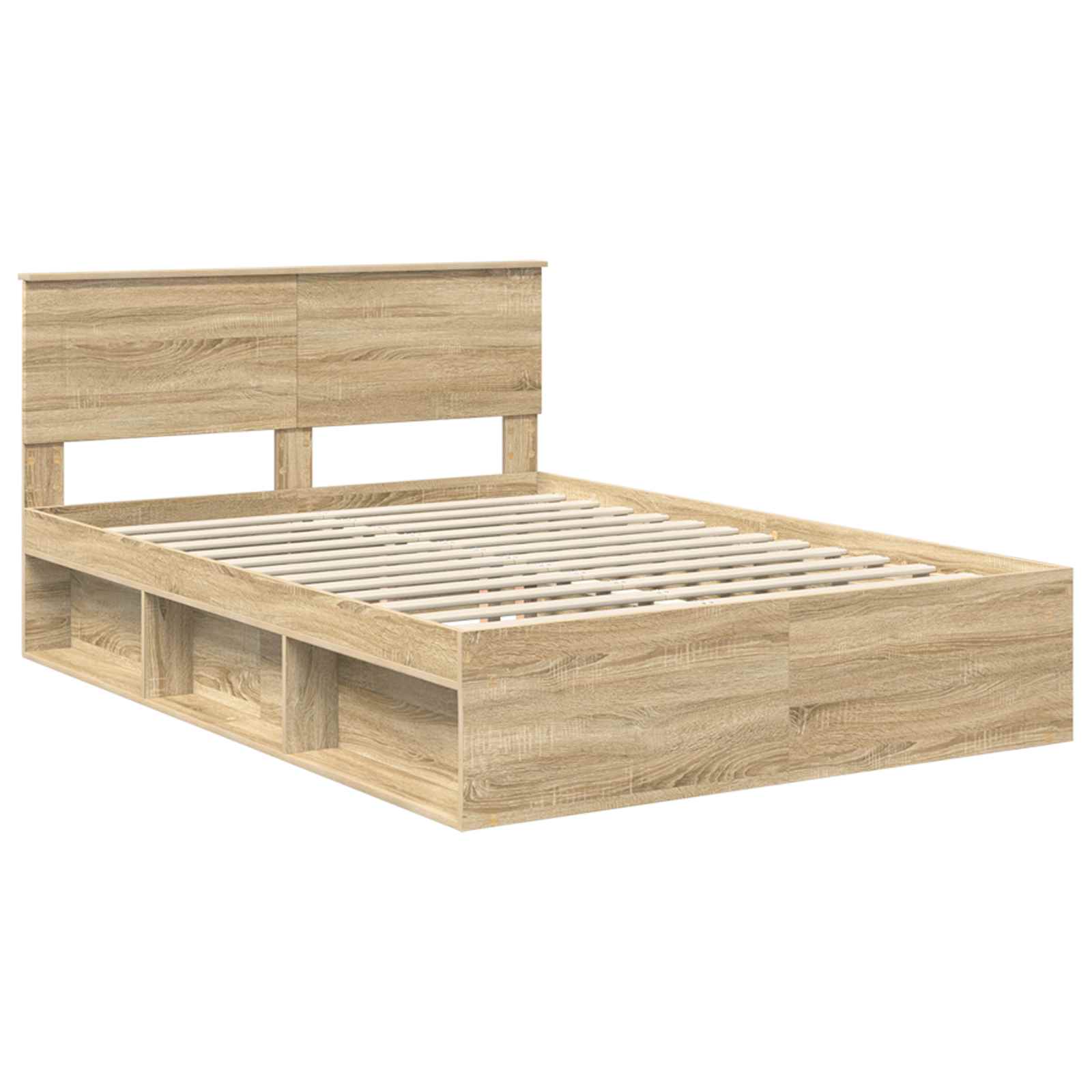 Cadre de lit Chêne fumé 150 x 200 cm Bois d'ingénierie - XIOS