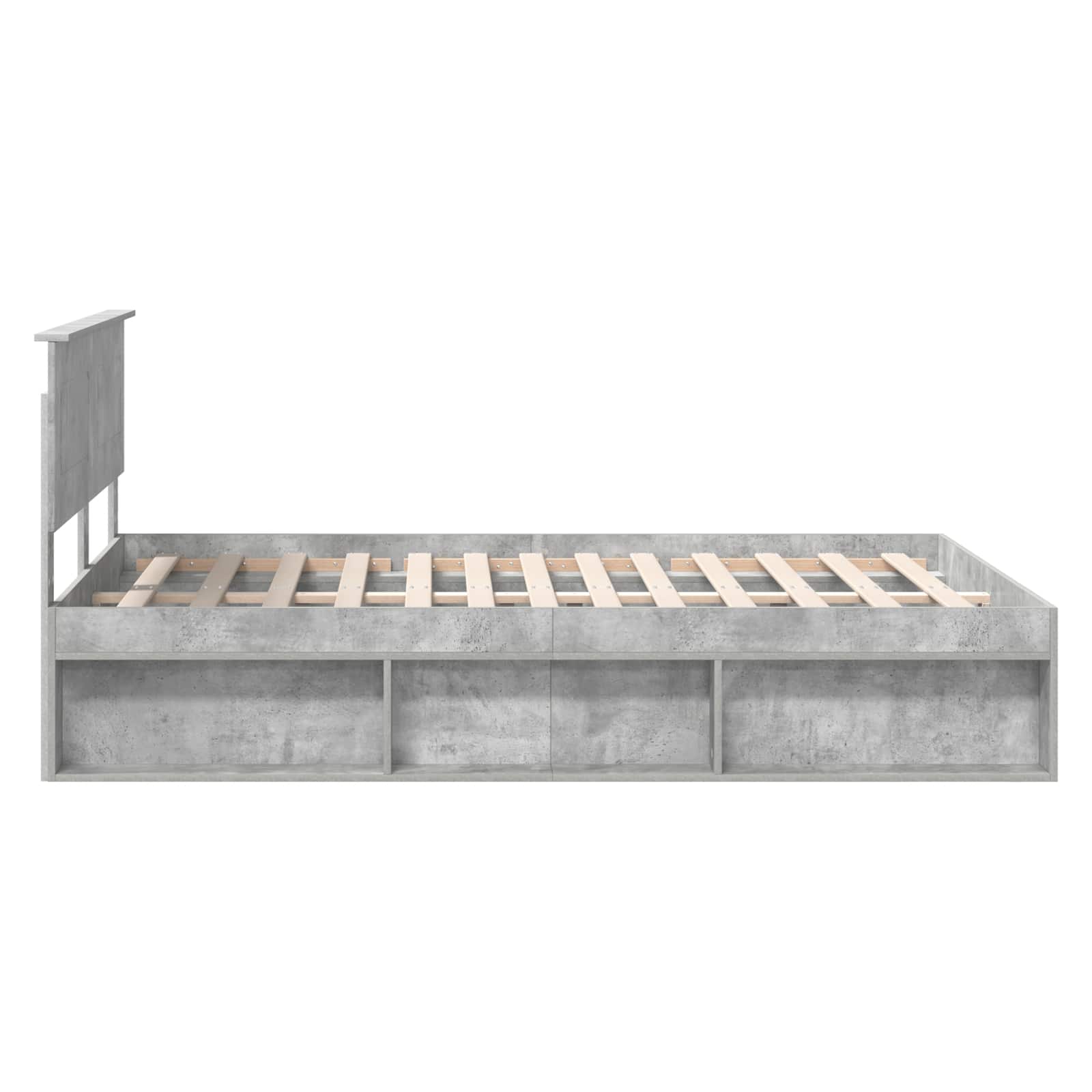 Cadre de lit Gris Béton 150 x 200 cm Bois d'ingénierie - XIOS