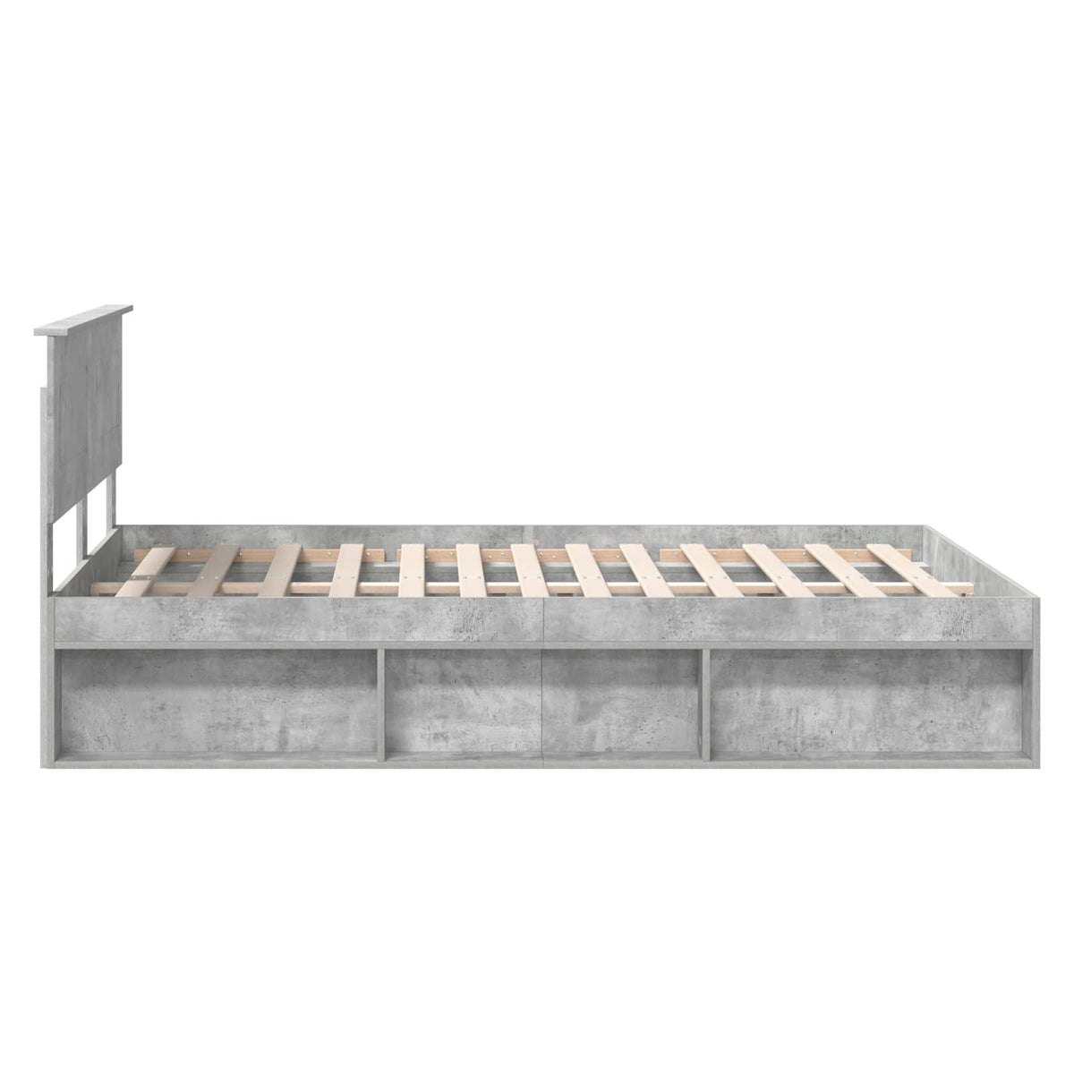 Cadre de lit Gris Béton 150 x 200 cm Bois d'ingénierie