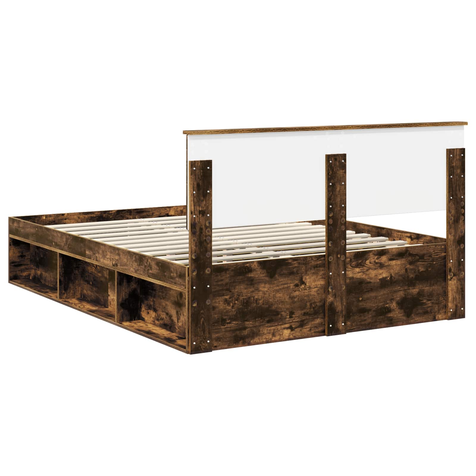 Cadre de lit Chêne fumé 150 x 200 cm Bois d'ingénierie
