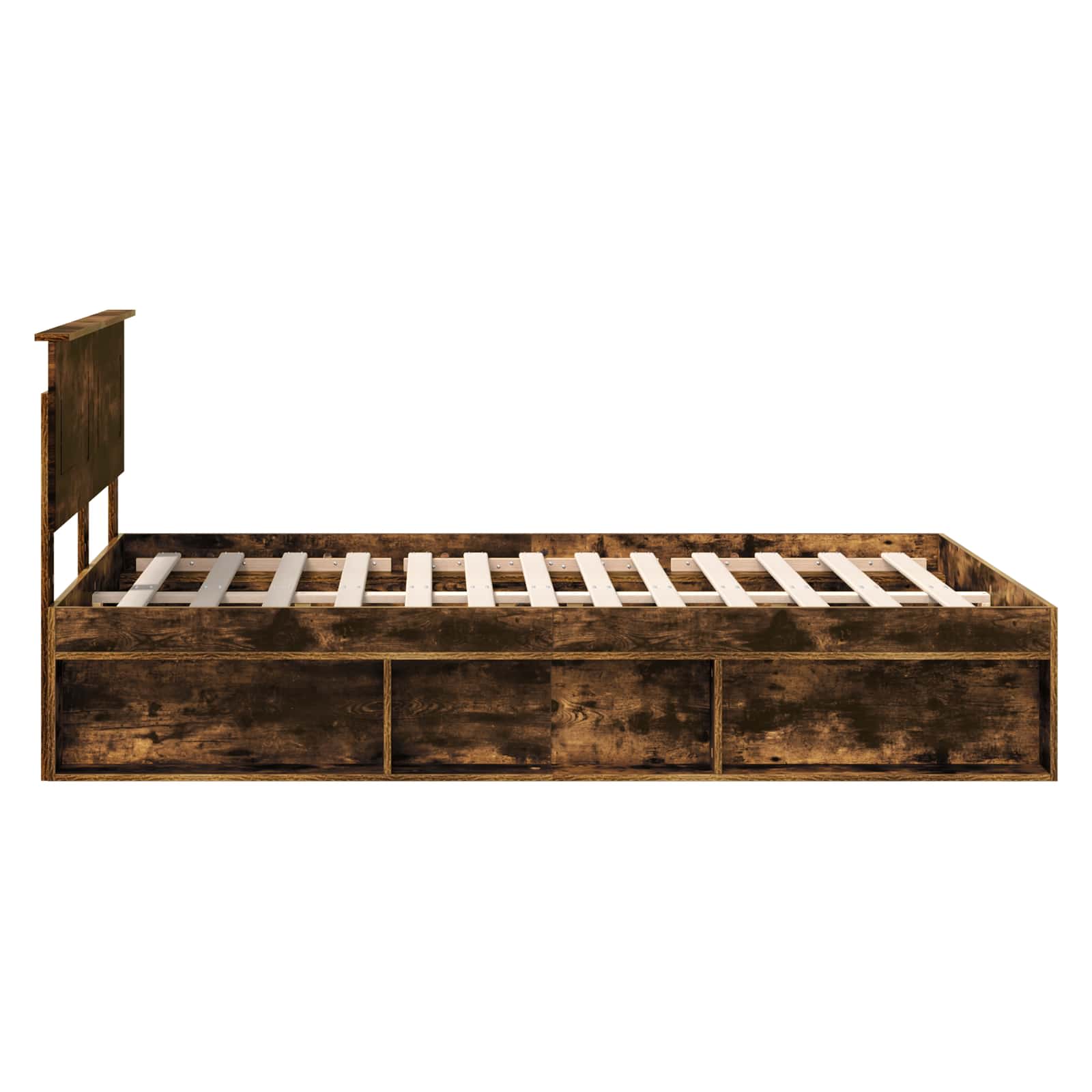 Cadre de lit Chêne fumé 150 x 200 cm Bois d'ingénierie