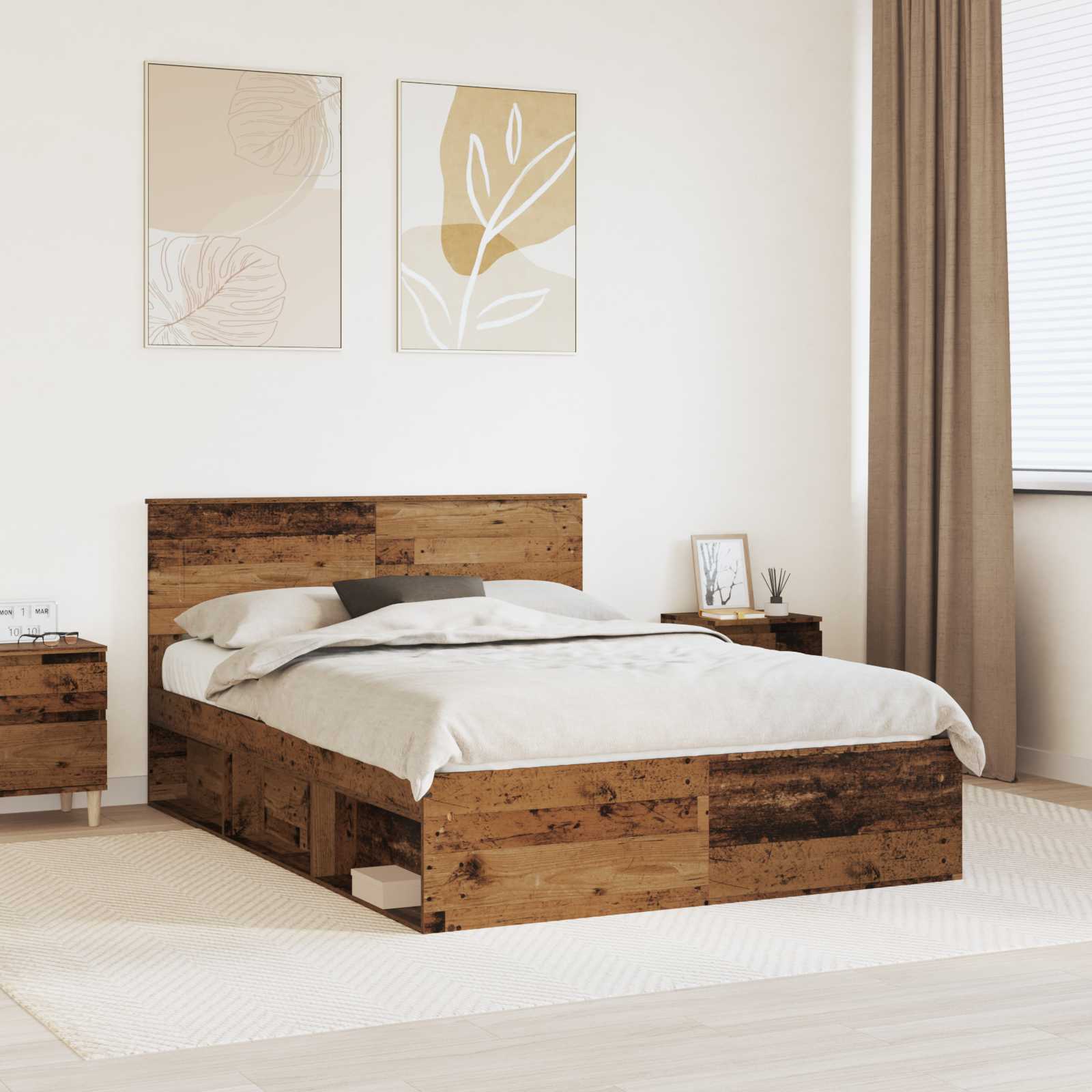 Cadre de lit Bois ancien 150 x 200 cm Bois d'ingénierie - XIOS