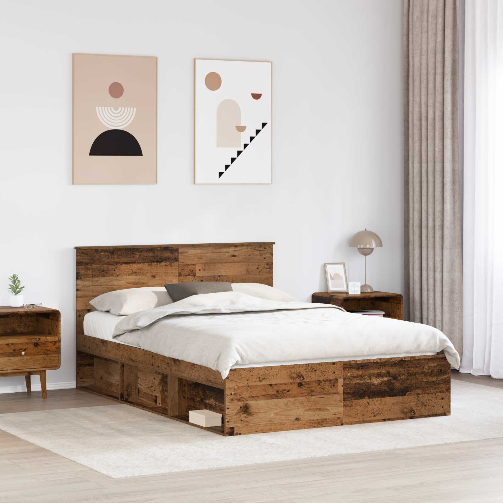 Cadre de lit Bois ancien 150 x 200 cm Bois d'ingénierie - XIOS