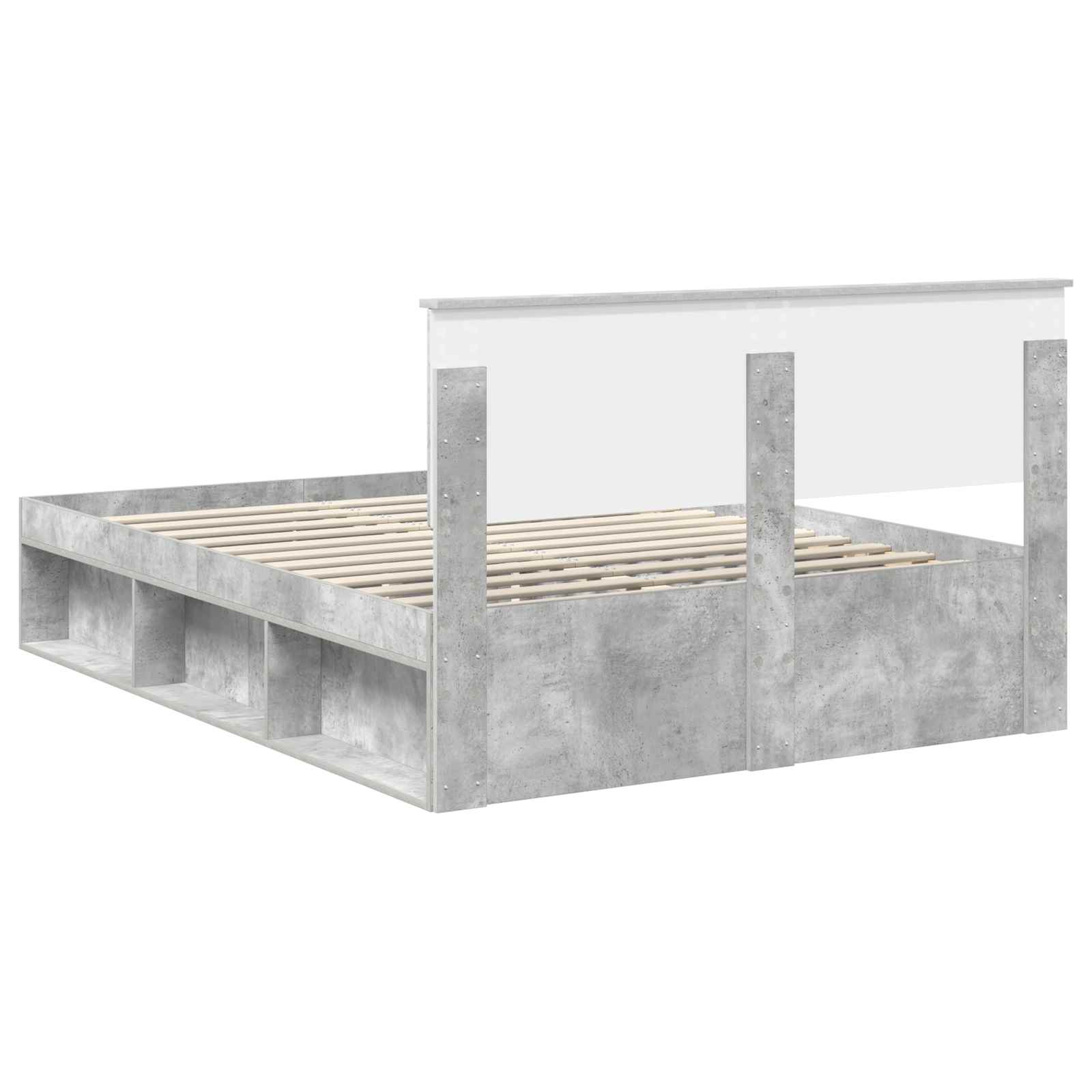 Cadre de lit Béton 140 x 190 cm Bois d'ingénierie - XIOS