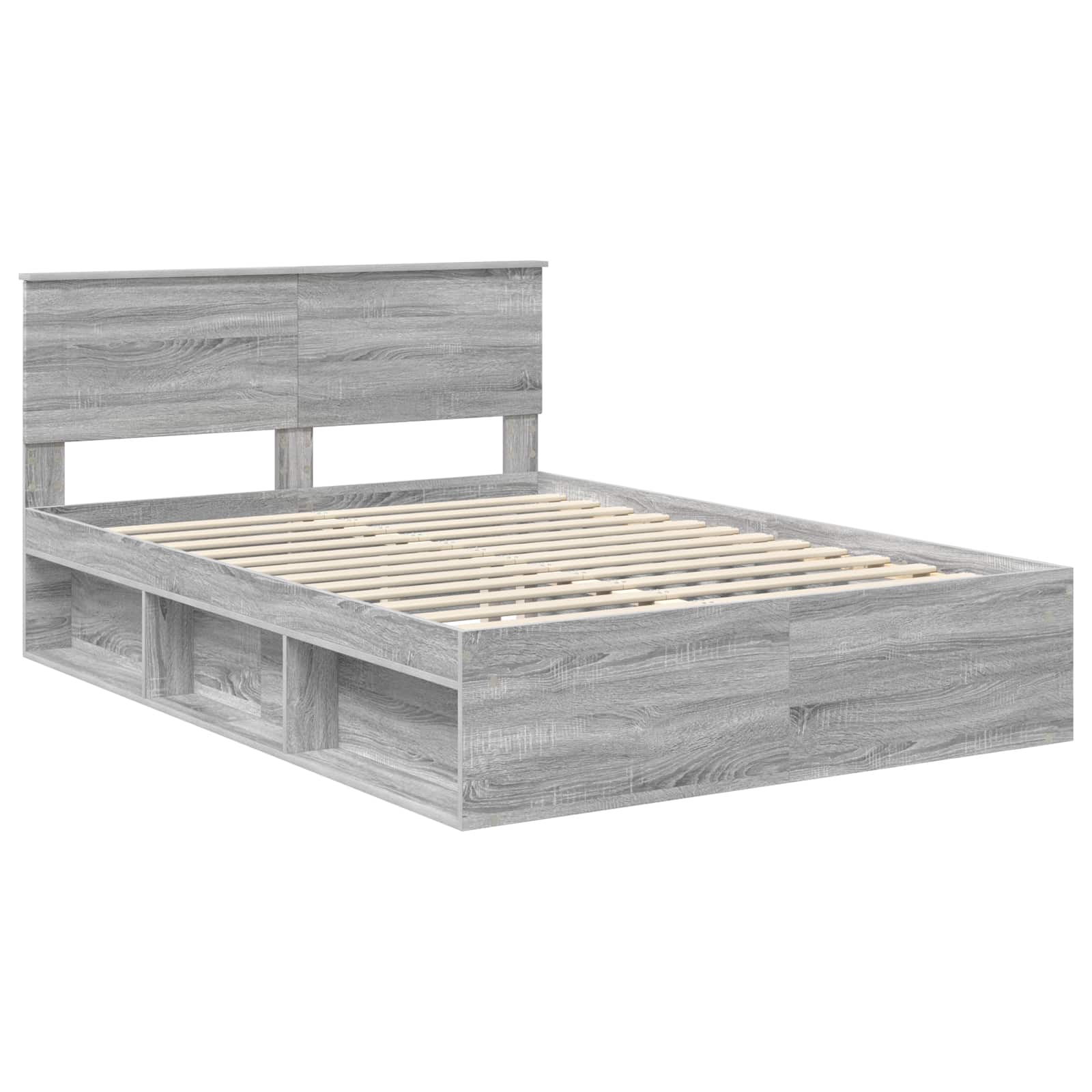 Cadre de lit Gris Sonoma 140 x 190 cm Bois d'ingénierie - XIOS